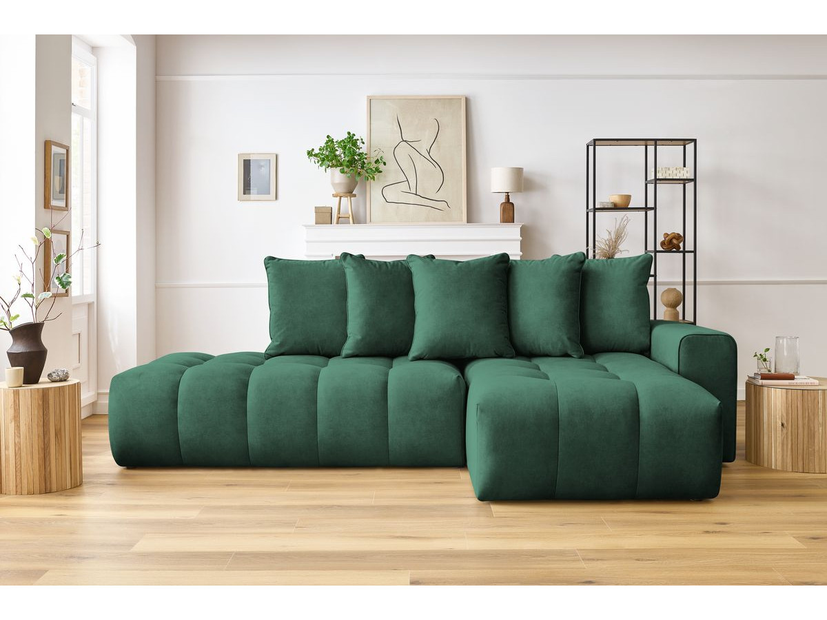 Bobochic Mont-blanc Ecksofa Samt Grün Ecke rechts