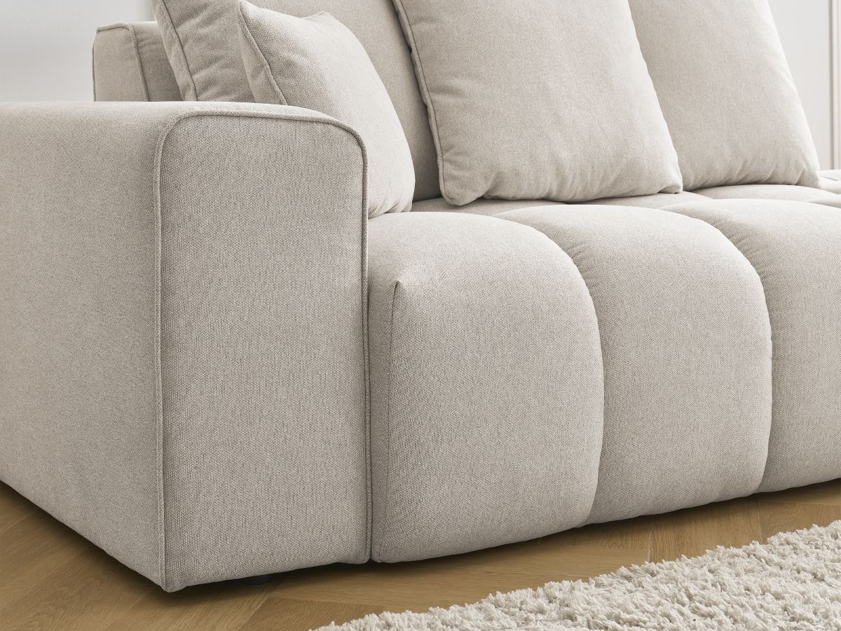 Bobochic Mont-blanc Sofa 4-Sitzer Melange-Stoff Beige Armlehne links