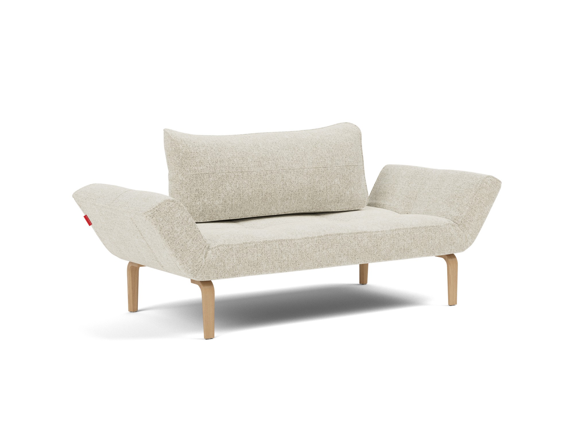 Tagesbett Zeal Strukturierter Stoff Taura 357-Off-White Beine Bow Eiche