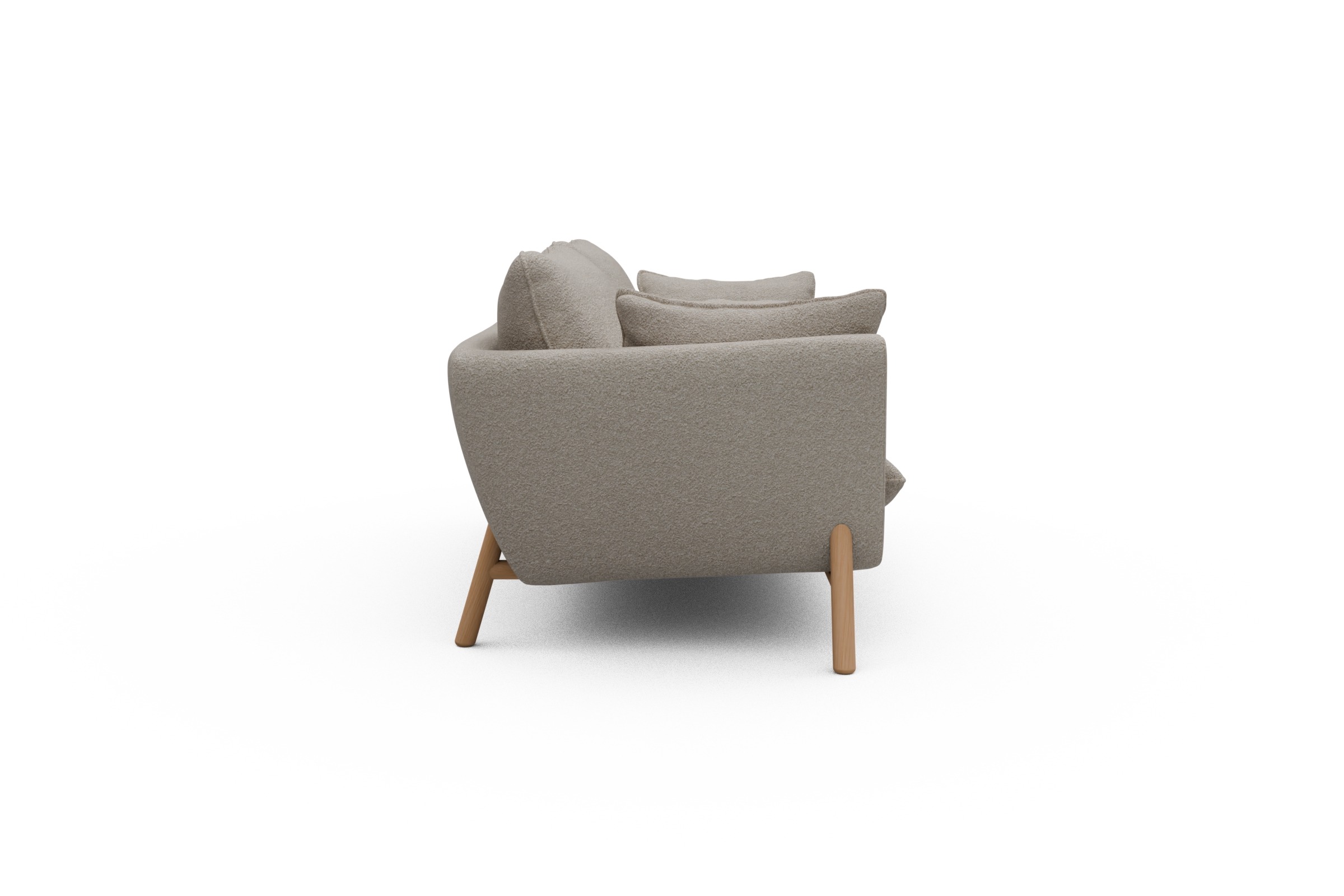 Sofa Emil 2-Sitzer Beinfarbe Eiche Natur Aivi-Lace-Beige