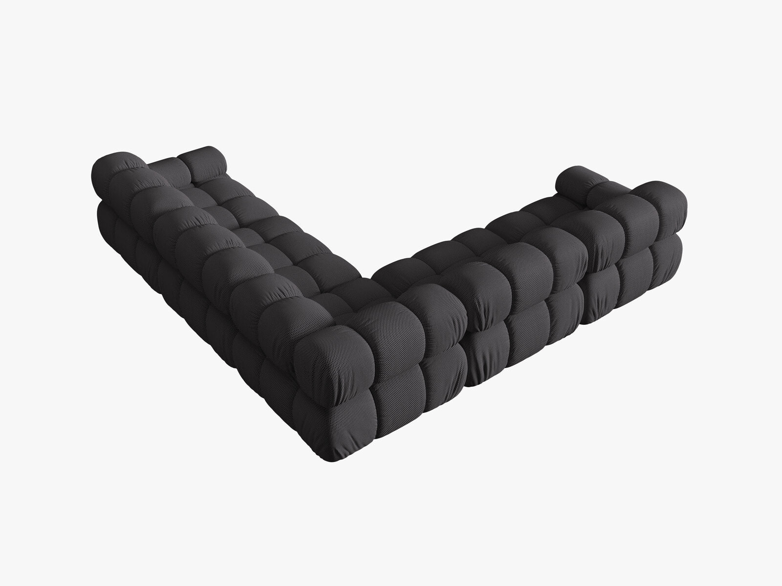 Micadoni Symmetrisches Ecksofa Bellis 5-Sitzer 3D-Stoff Sonic Espresso