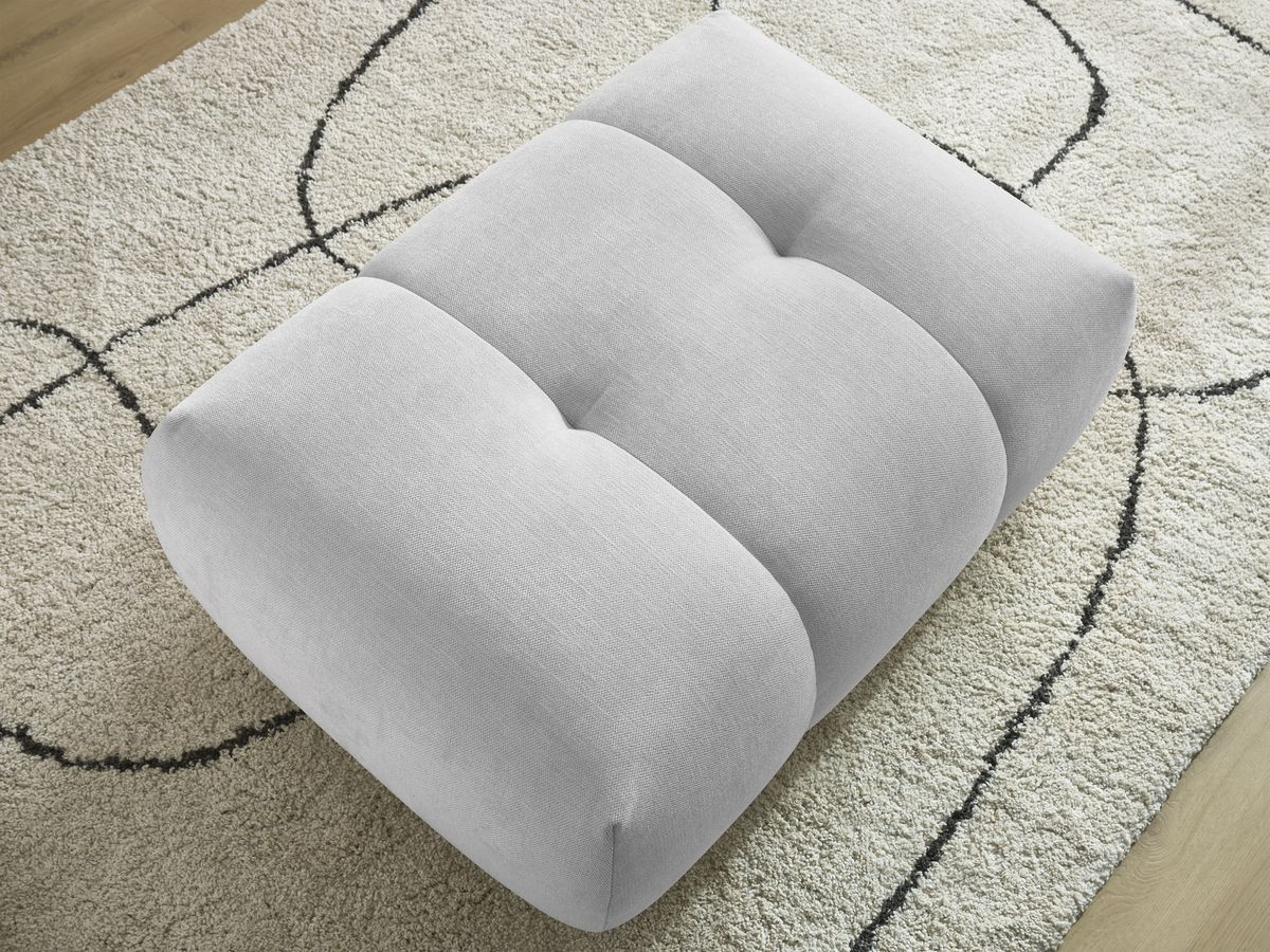 Bobochic Fuji Pouf Stoff Hellgrau