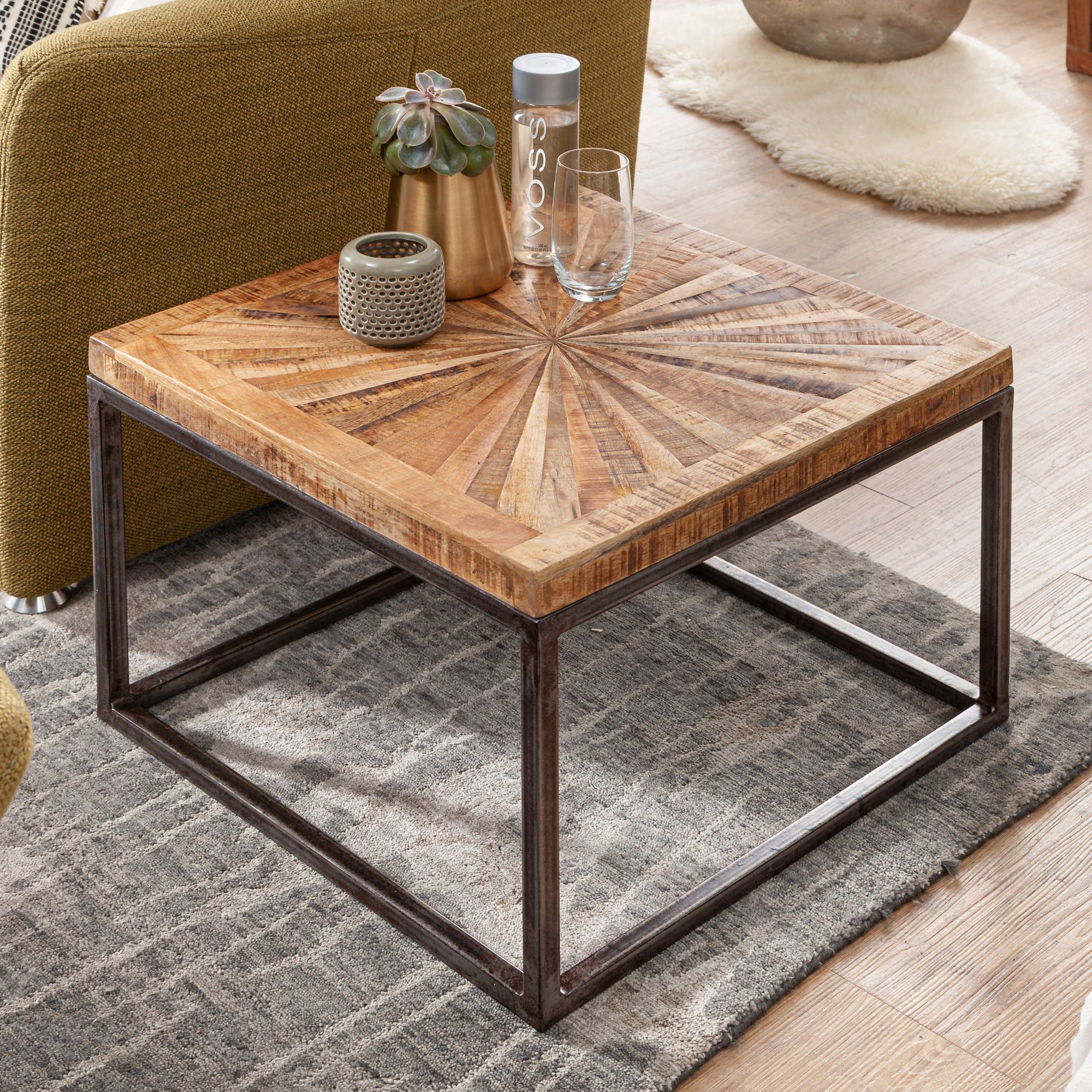 Couchtisch Maribo Mango Massivholz Braun 55 × 55 × 40,5 cm