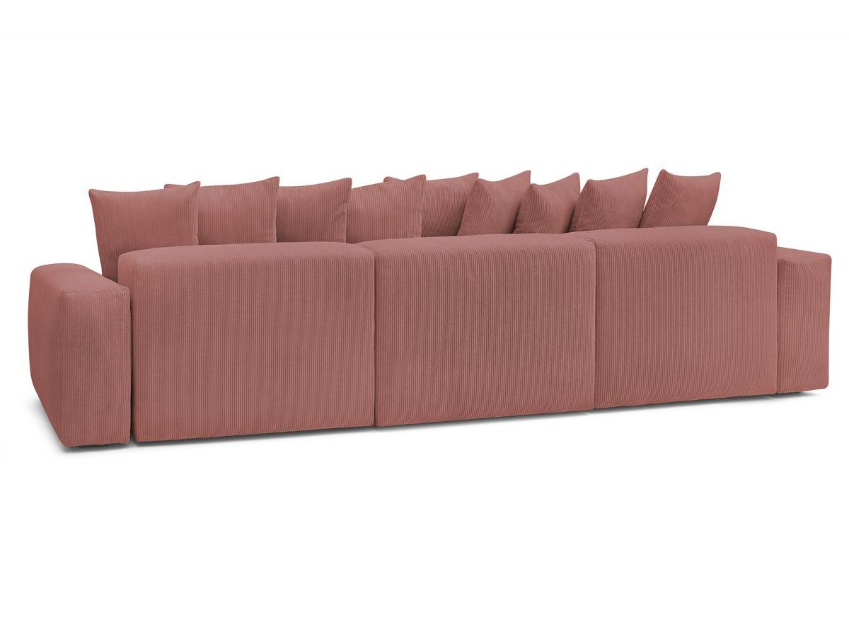 Bobochic Voltaire Wohnlandschaft mit Pouf 420 × 174 cm, Liegefläche 135 × 345 cm Cordsamt Rosa