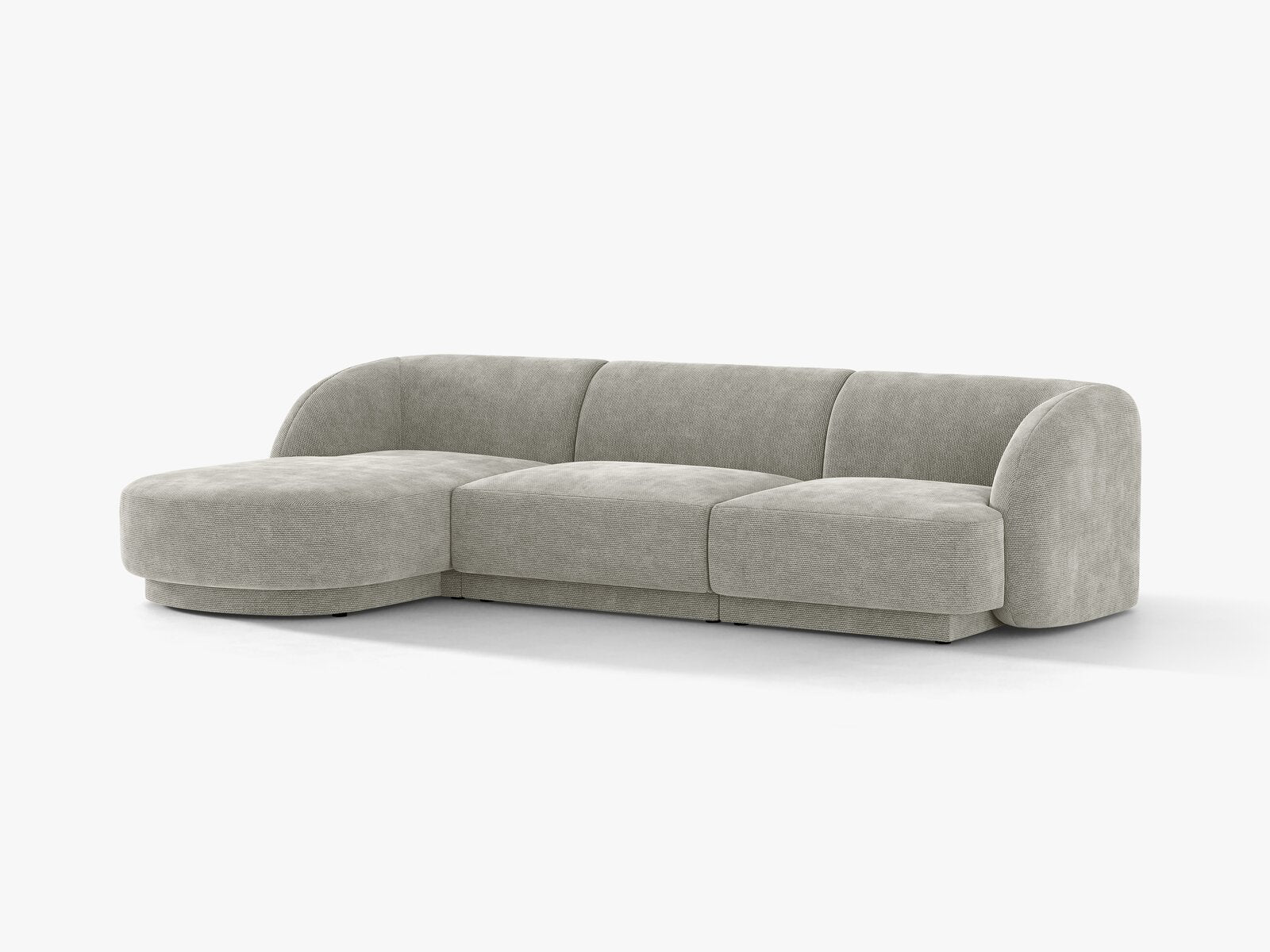 Micadoni Ecksofa Miley 4-Sitzer Links Chenille Haga Hellgrau