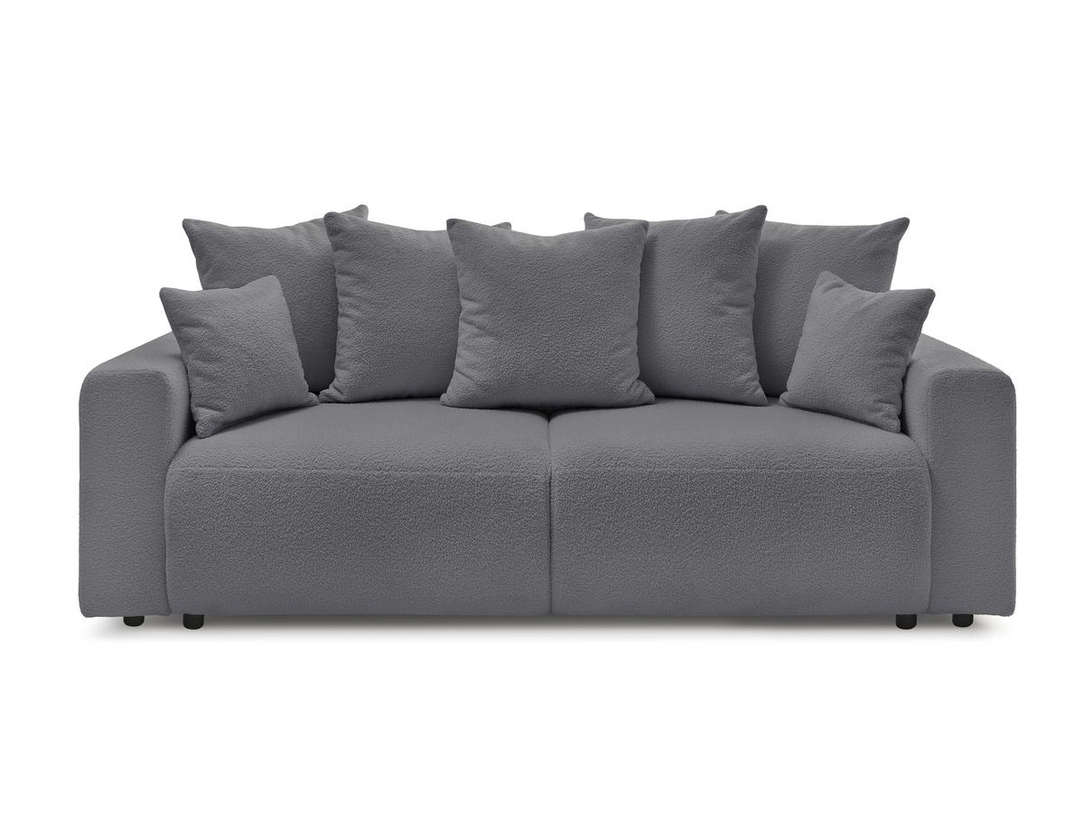 Bobochic Envy Schlafsofa 3-Sitzer mit Bettkasten Bouclé-Stoff Dunkelgrau
