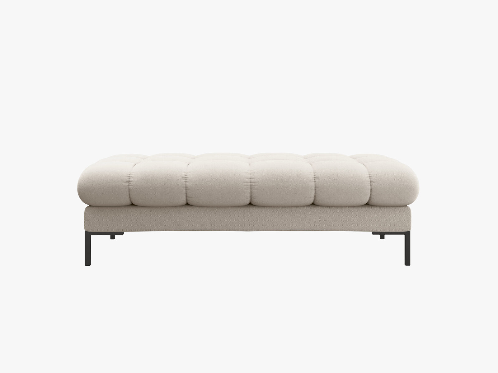 Micadoni Polsterbank Mamaia 2-Sitzer Strukturierter Stoff Neve Beige schwarze Beine