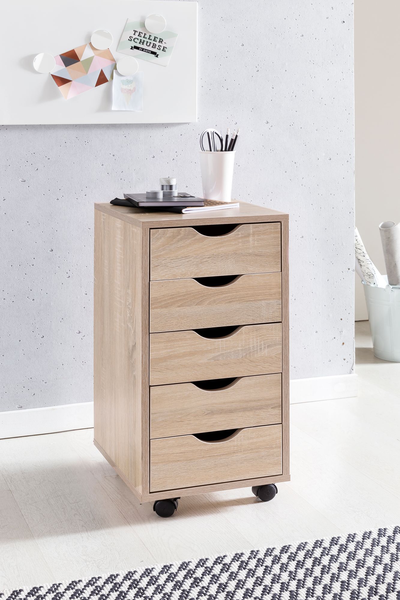 Rollcontainer Dalaro Braun 33 × 38 × 64 cm