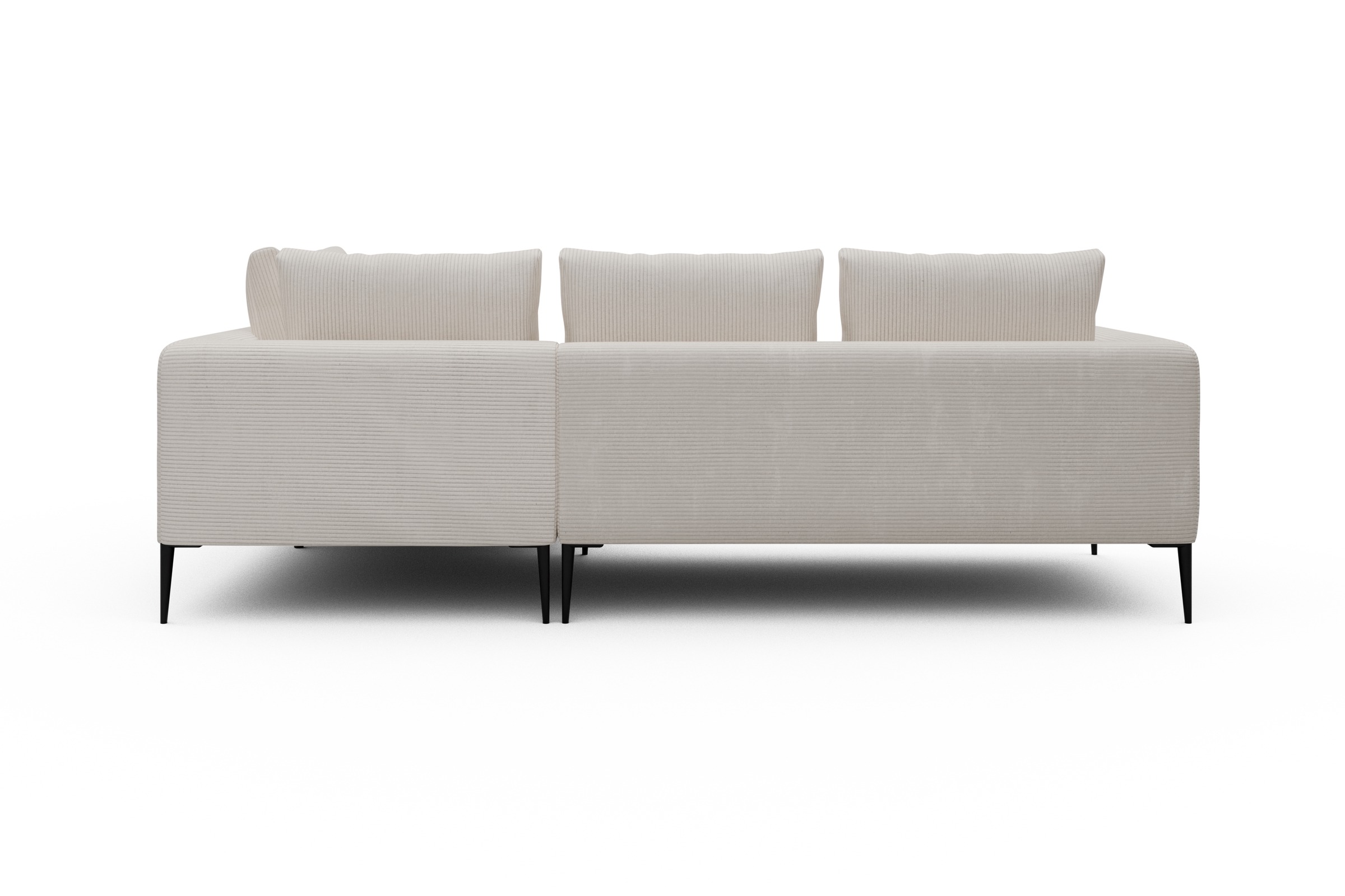 Ecksofa Paul Relax-Ecke rechts mit 2-Sitzer Corduroy-Ivory