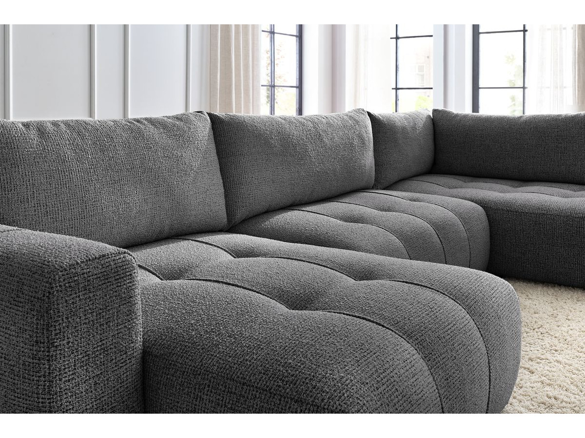 Bobochic Arsene Wohnlandschaft Melange-Stoff Dunkelgrau Ecke links