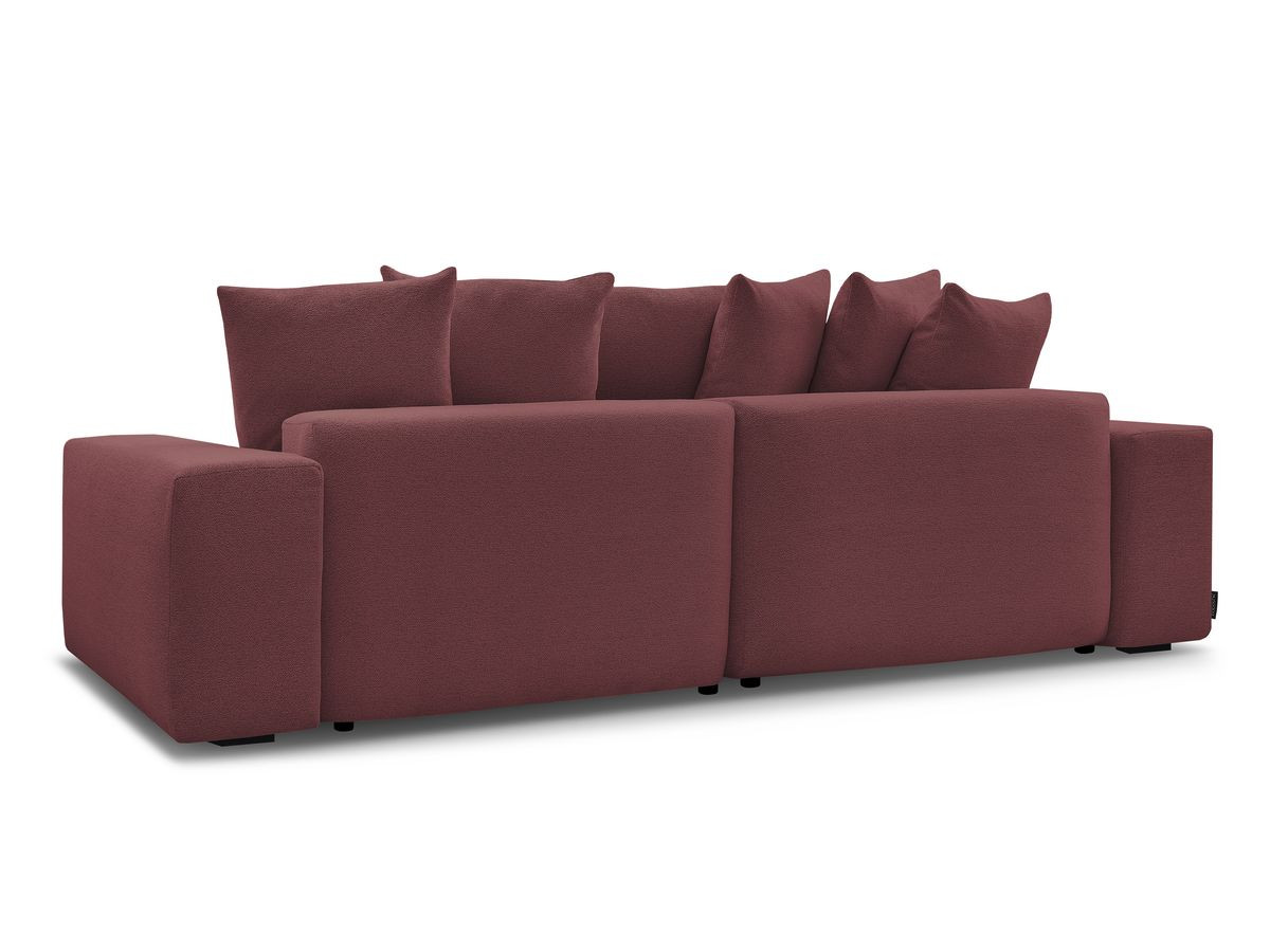 Bobochic Voltaire Ecksofa mit Schlaffunktion und Bettkasten Melange-Stoff Rot