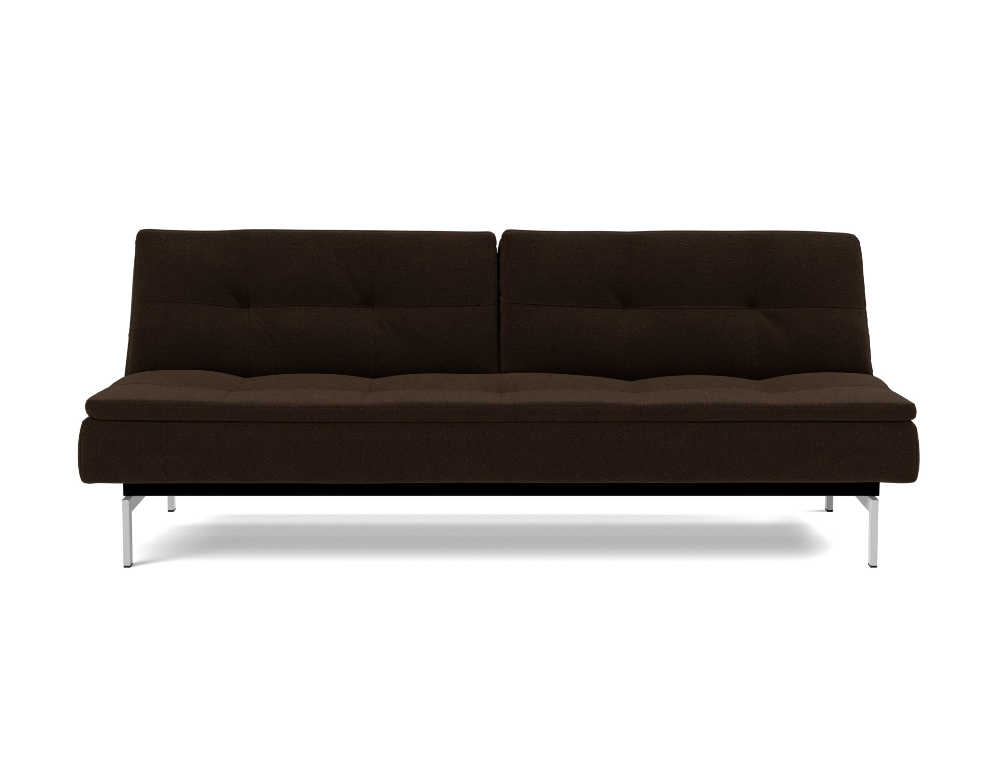 Schlafsofa Dublexo Strukturierter Stoff Taura 358-Chocco Beine Chrom