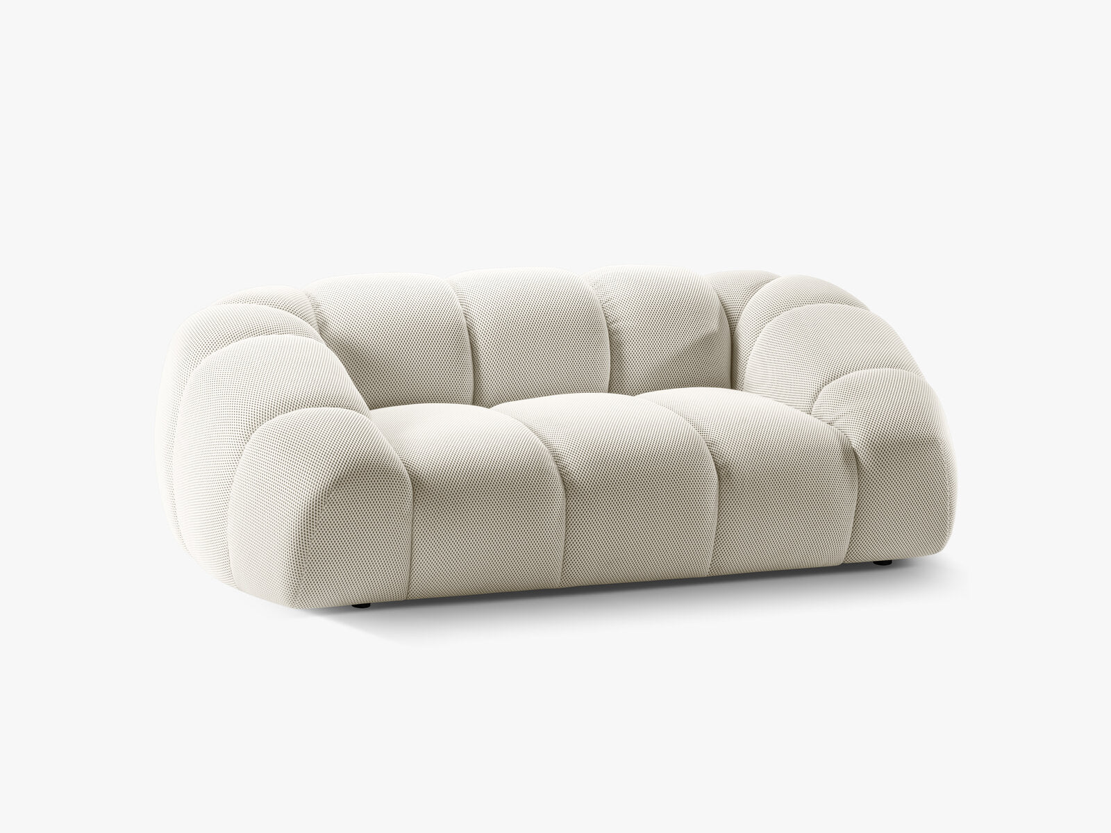 Micadoni Sofa Diana 2-Sitzer 3D-Stoff Helles Beige