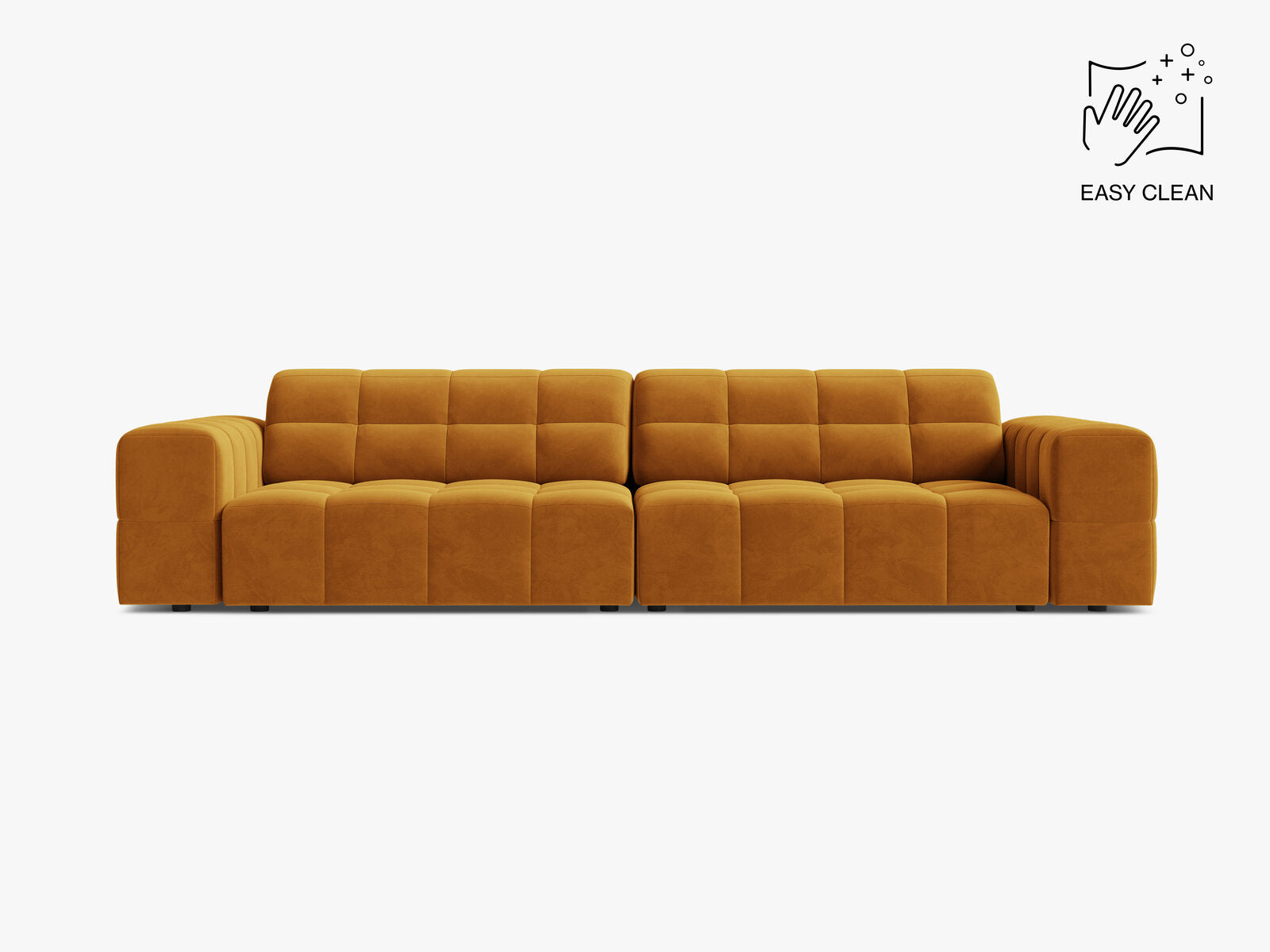 Micadoni Sofa Jennifer 4-Sitzer Samt Venus Gelb