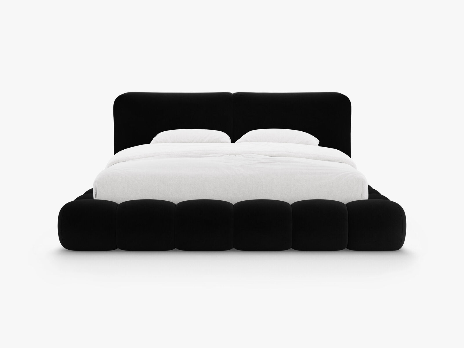 Micadoni Stauraumbett mit Kopfteil Solange Samt Magic Velvet Schwarz 180x200