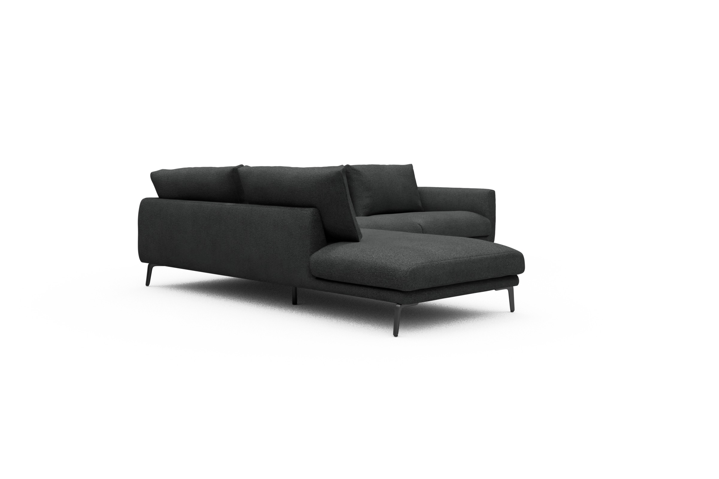 Ecksofa Karl Relax-Ecke links mit 2,5-Sitzer Boucle-Charcoal