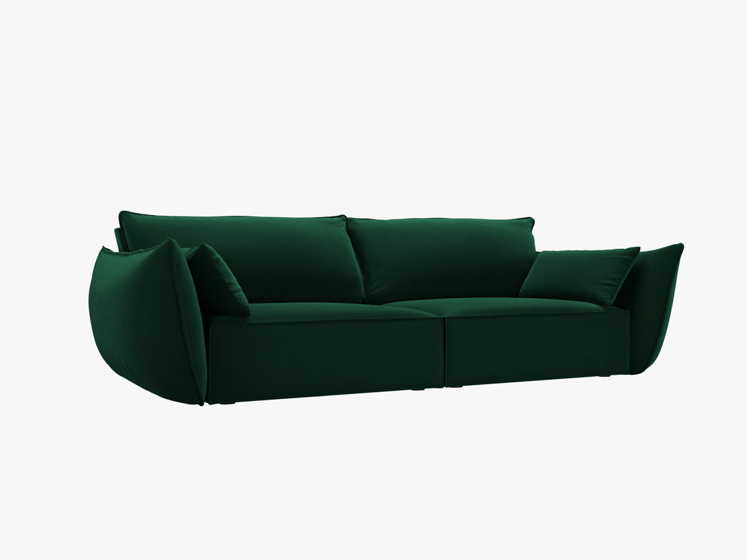 Micadoni Sofa Kaelle 3-Sitzer Samt Bluvel Flaschengrün