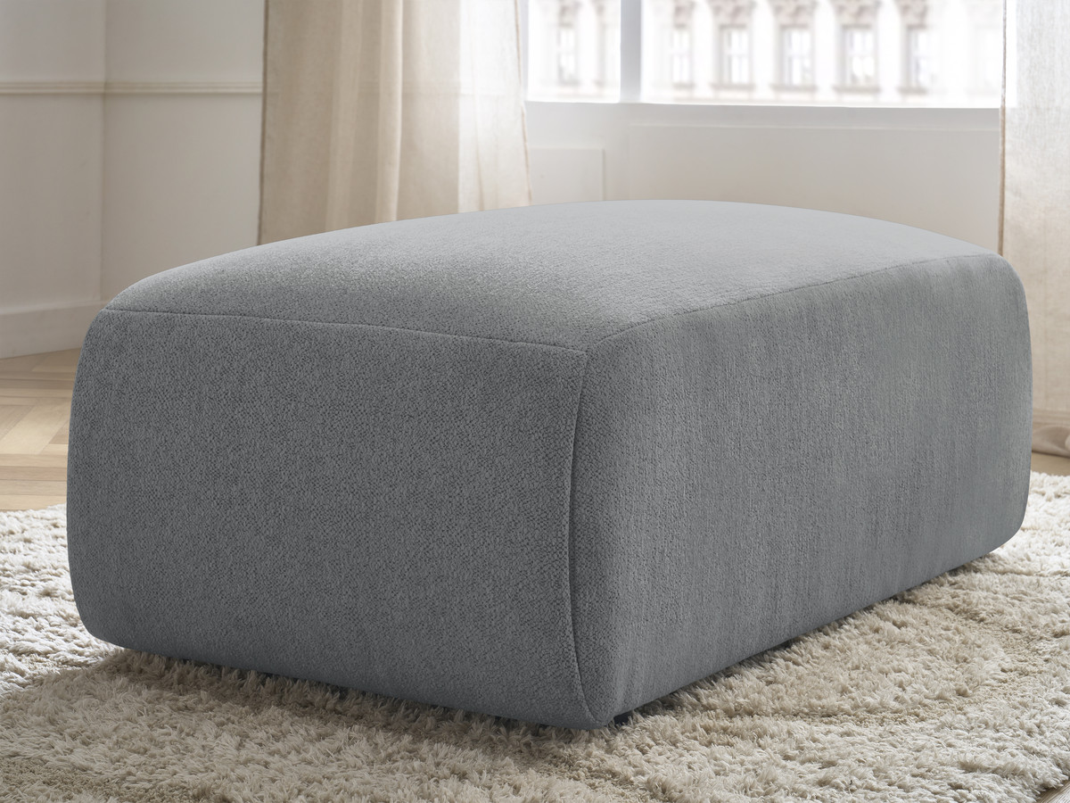 Bobochic Jana Pouf 63 × 114 cm Melange-Stoff Dunkelgrau