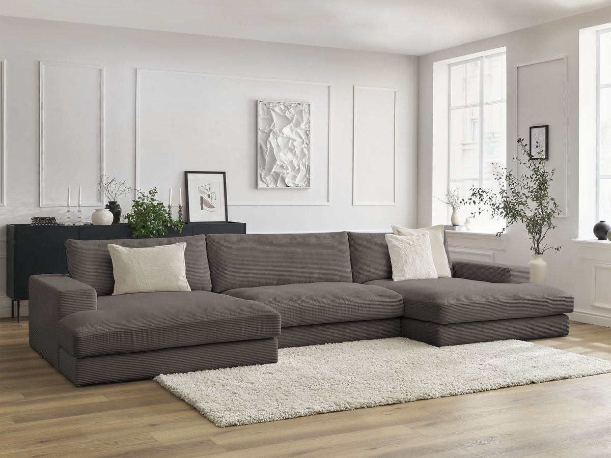 Bobochic Leonard Wohnlandschaft 404 × 159 cm Cordsamt Braun