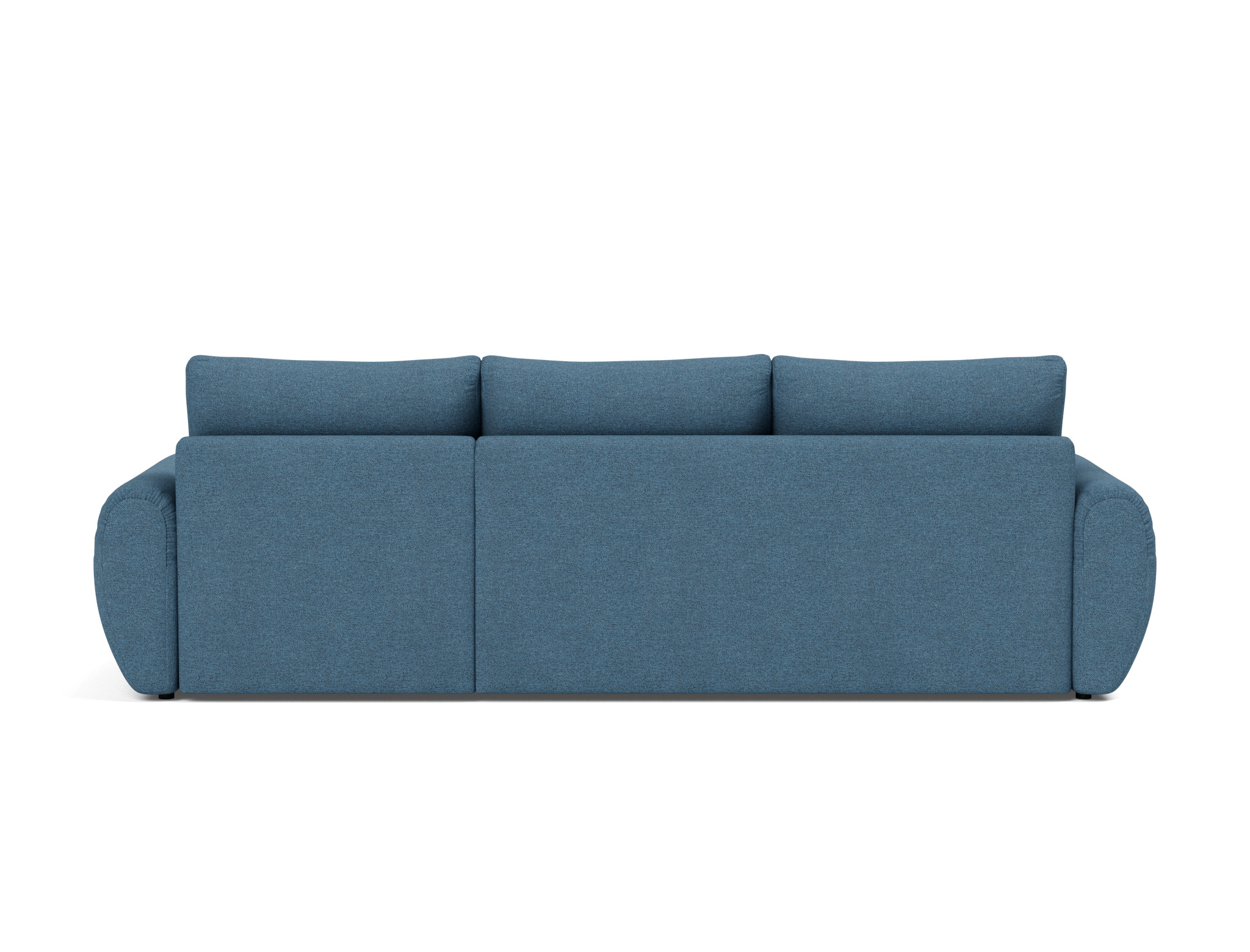 Schlafsofa Norum mit Chaiselongue und Curve-Armlehnen Strukturierter Stoff Weda 302-Weda-Blue