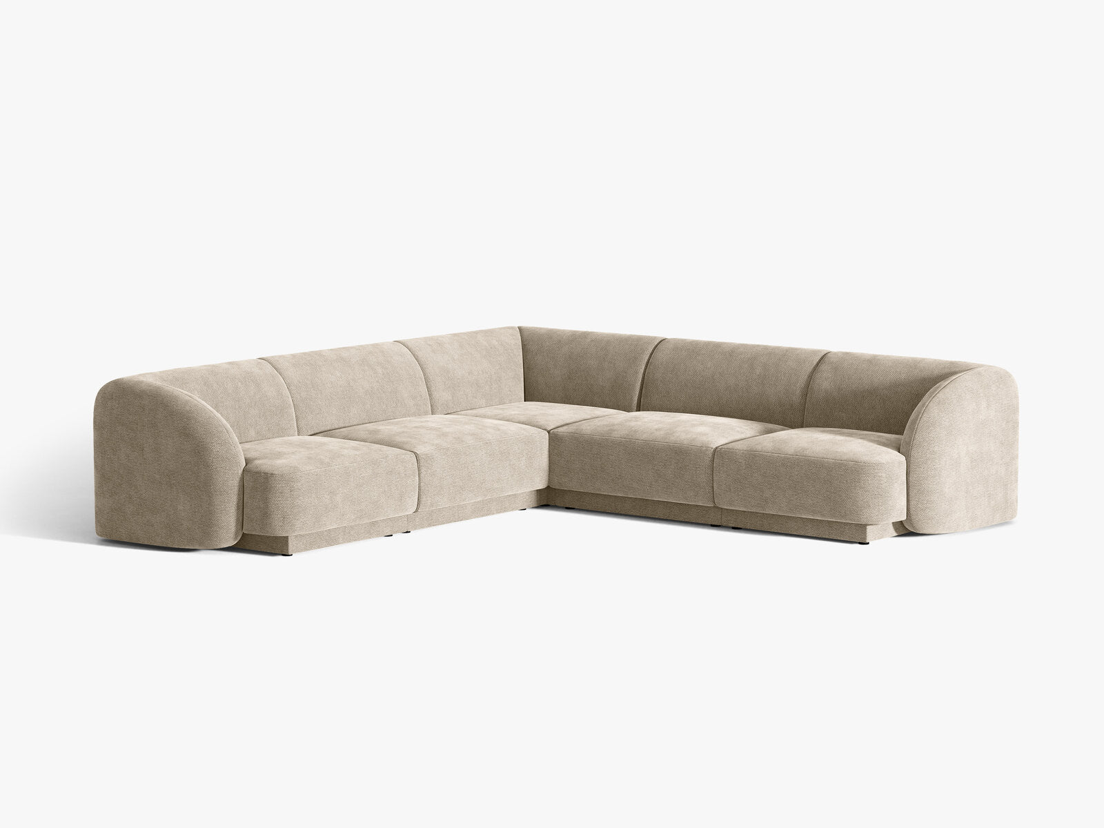Micadoni 5-Sitzer Symmetrisches Ecksofa Miley Chenille Haga Beige