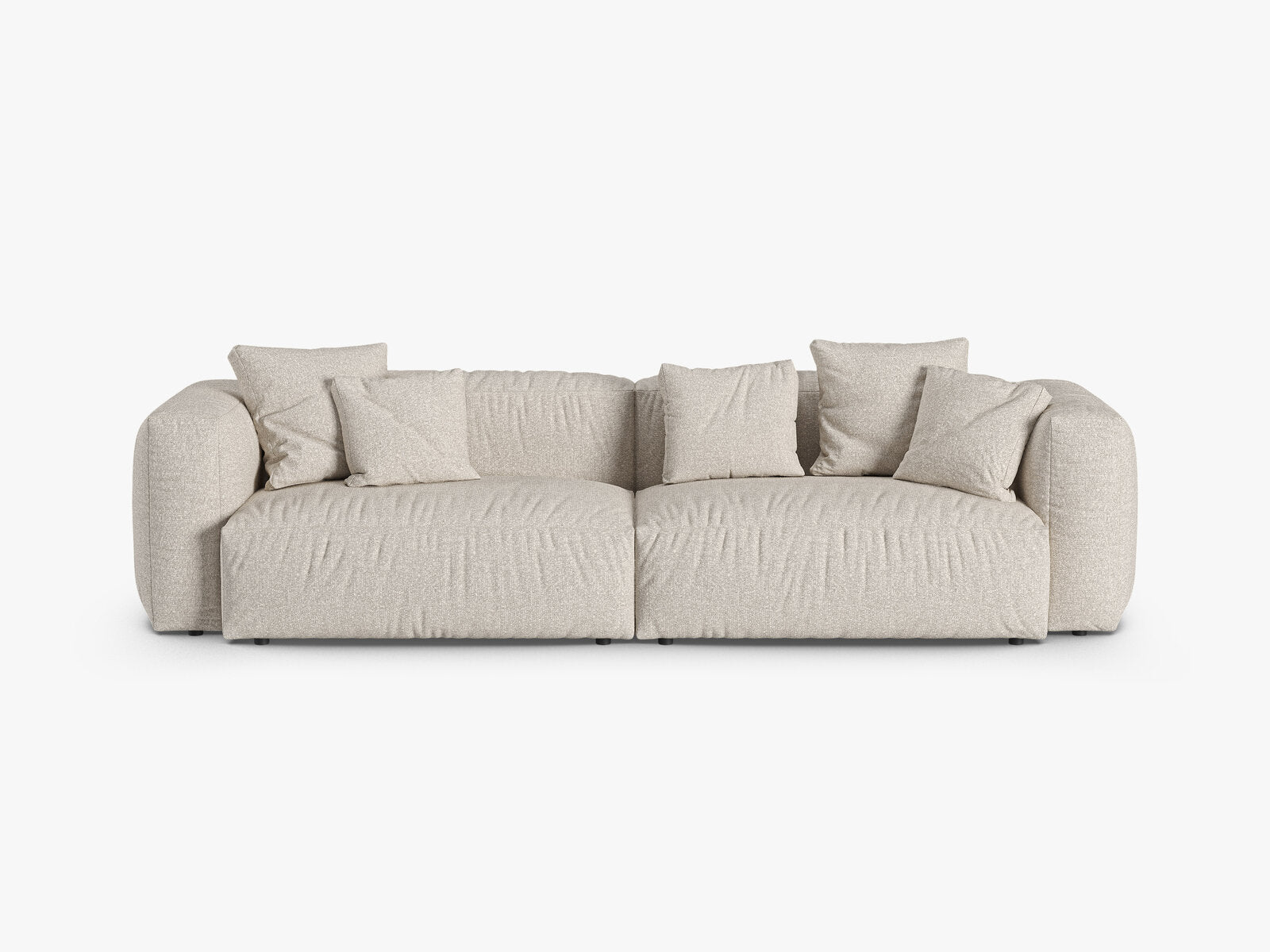 Micadoni Sofa Martina 4-Sitzer 90cm Sitztiefe Boucle Monet Beige
