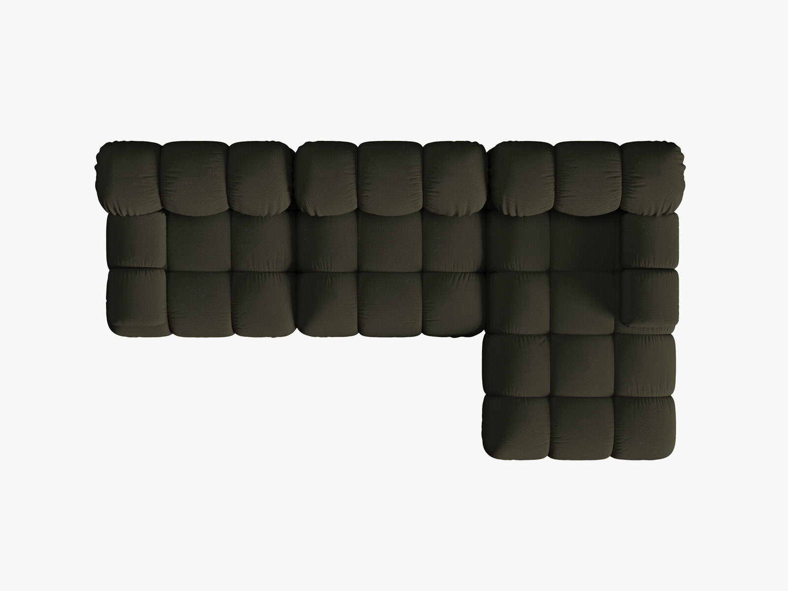 Micadoni Modulares Ecksofa Bellis 4-Sitzer Rechts 3D-Stoff Sonic Amazonas Grün