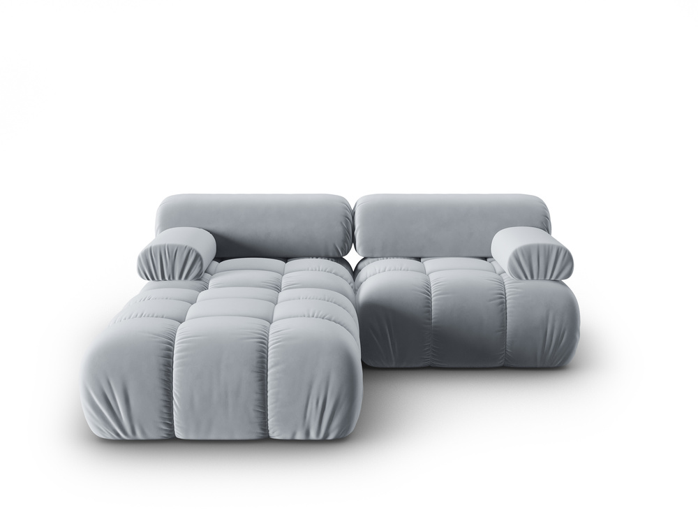 Cosmopolitan Design Modulares Ecksofa Cortina 3-Sitzer Samt Bluvel Hellblau