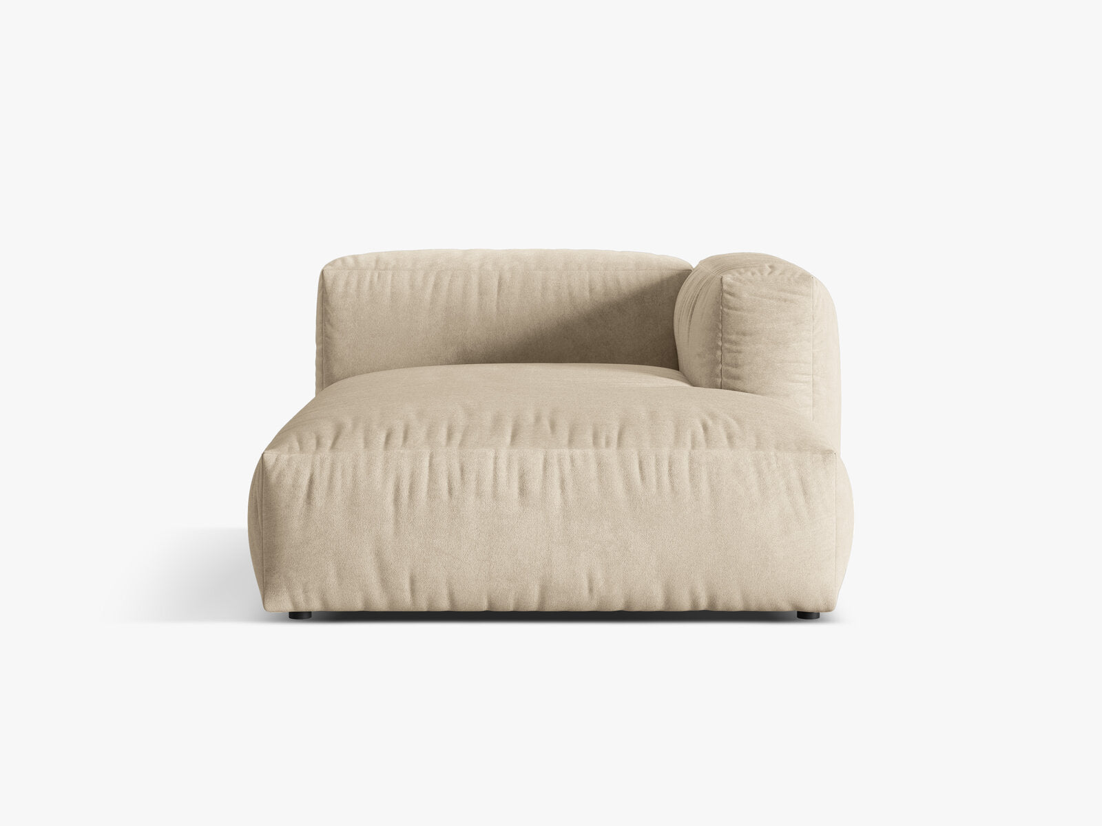 Micadoni Recamiere Martina 1-Sitzer Rechts Samt Vogue Helles Beige