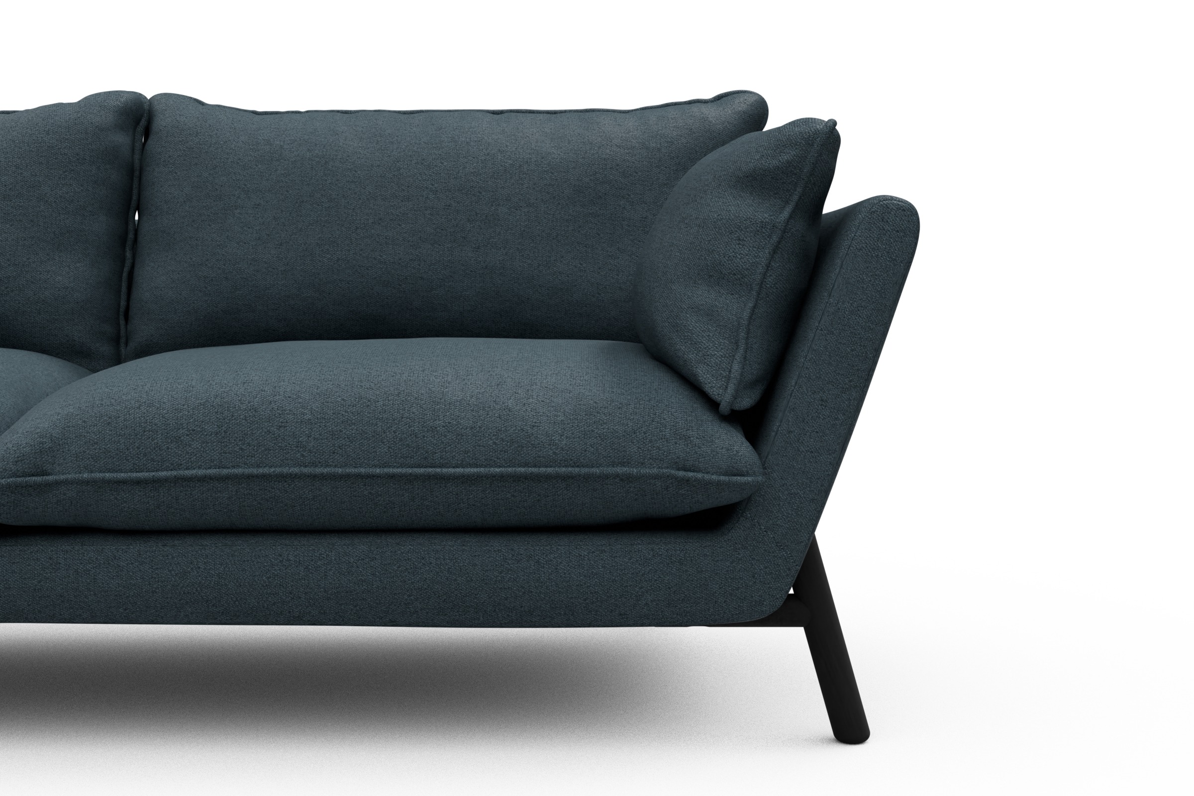 Sofa Emil PREMIUM 2-Sitzer Beinfarbe Eiche Schwarz Denari-Royal-Blue