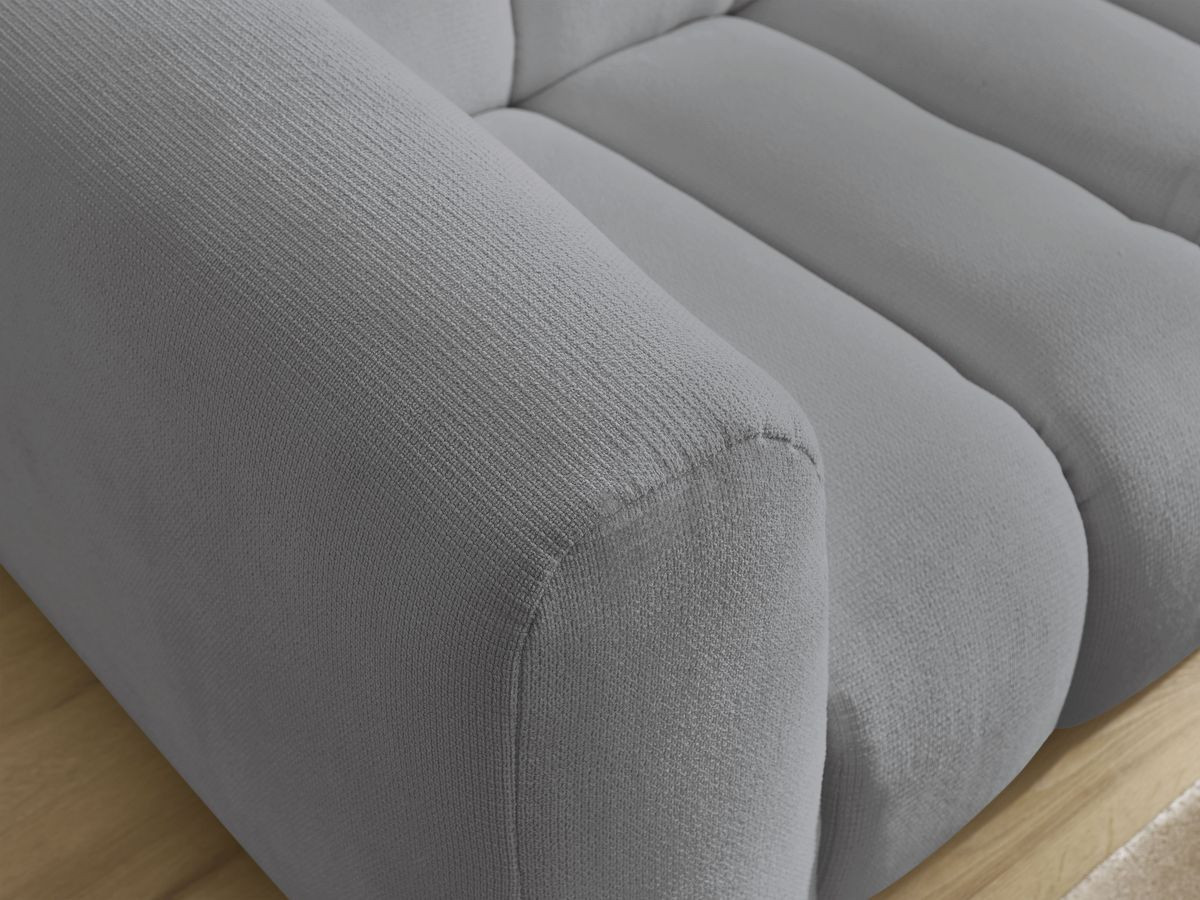 Bobochic Talia Sofa 3-Sitzer Melange-Stoff Hellgrau