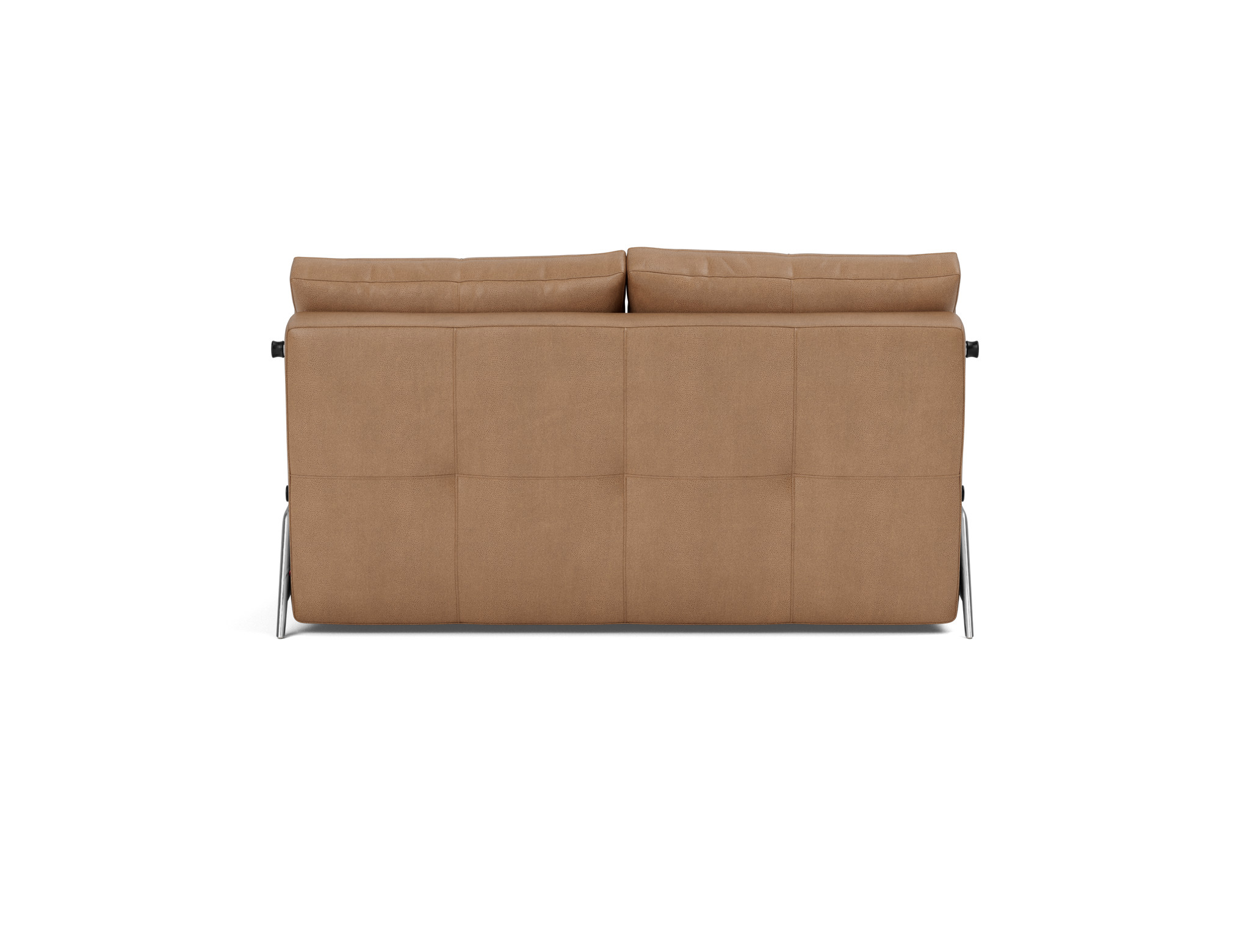 Schlafsofa Cubed 140 Lederoptik Faunal 551-Brown Beine Aluminium