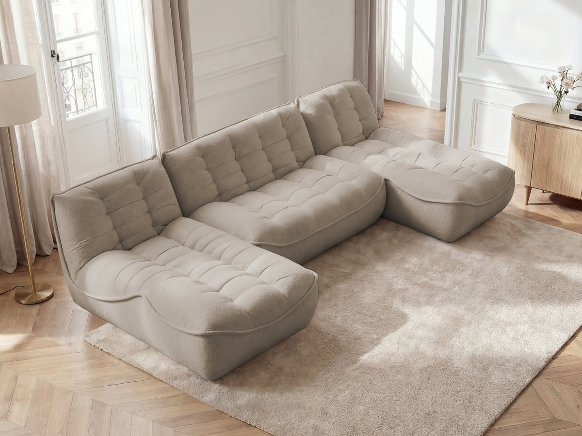 Bobochic Serena Wohnlandschaft Melange-Stoff Taupe