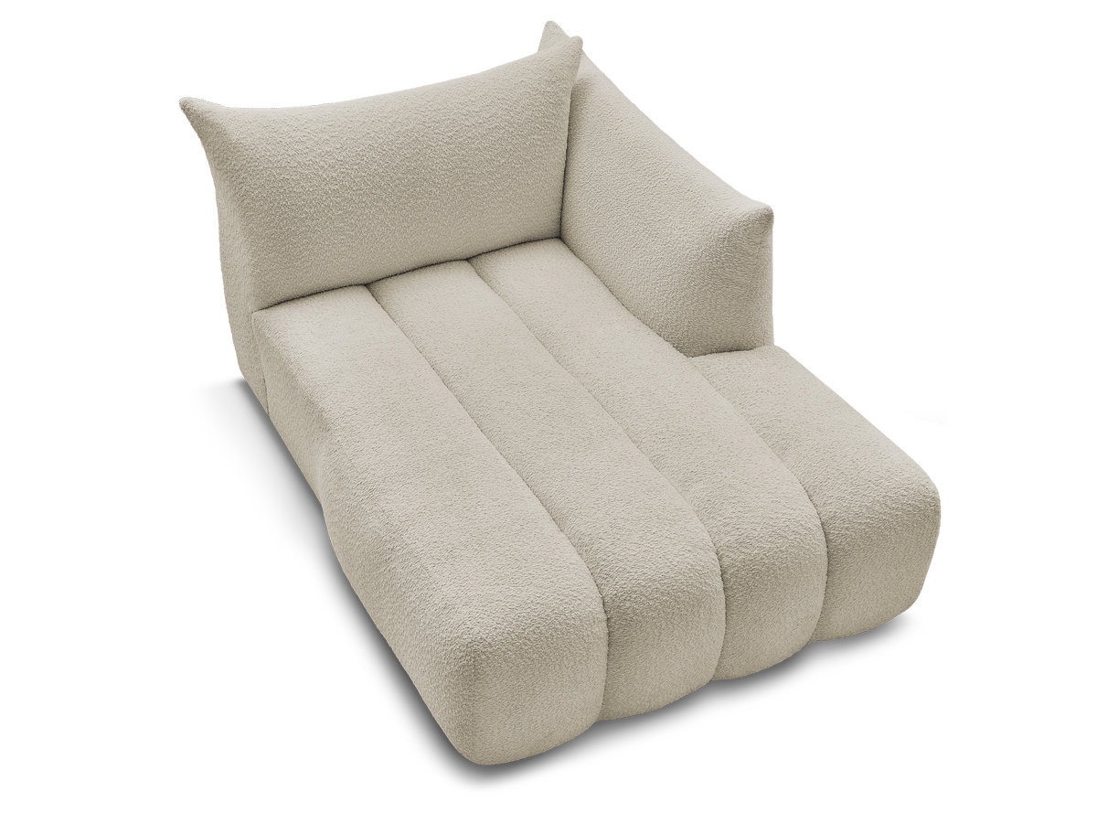 Bobochic Azra Méridienne-Modul Bouclé-Stoff Beige Ecke rechts