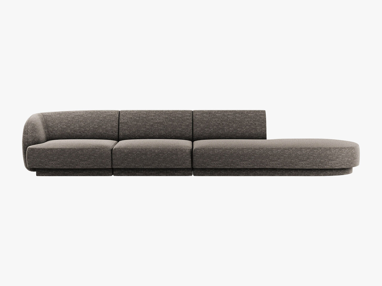 Micadoni Sofa Miley 4-Sitzer Rechts Chenille Haga Grau