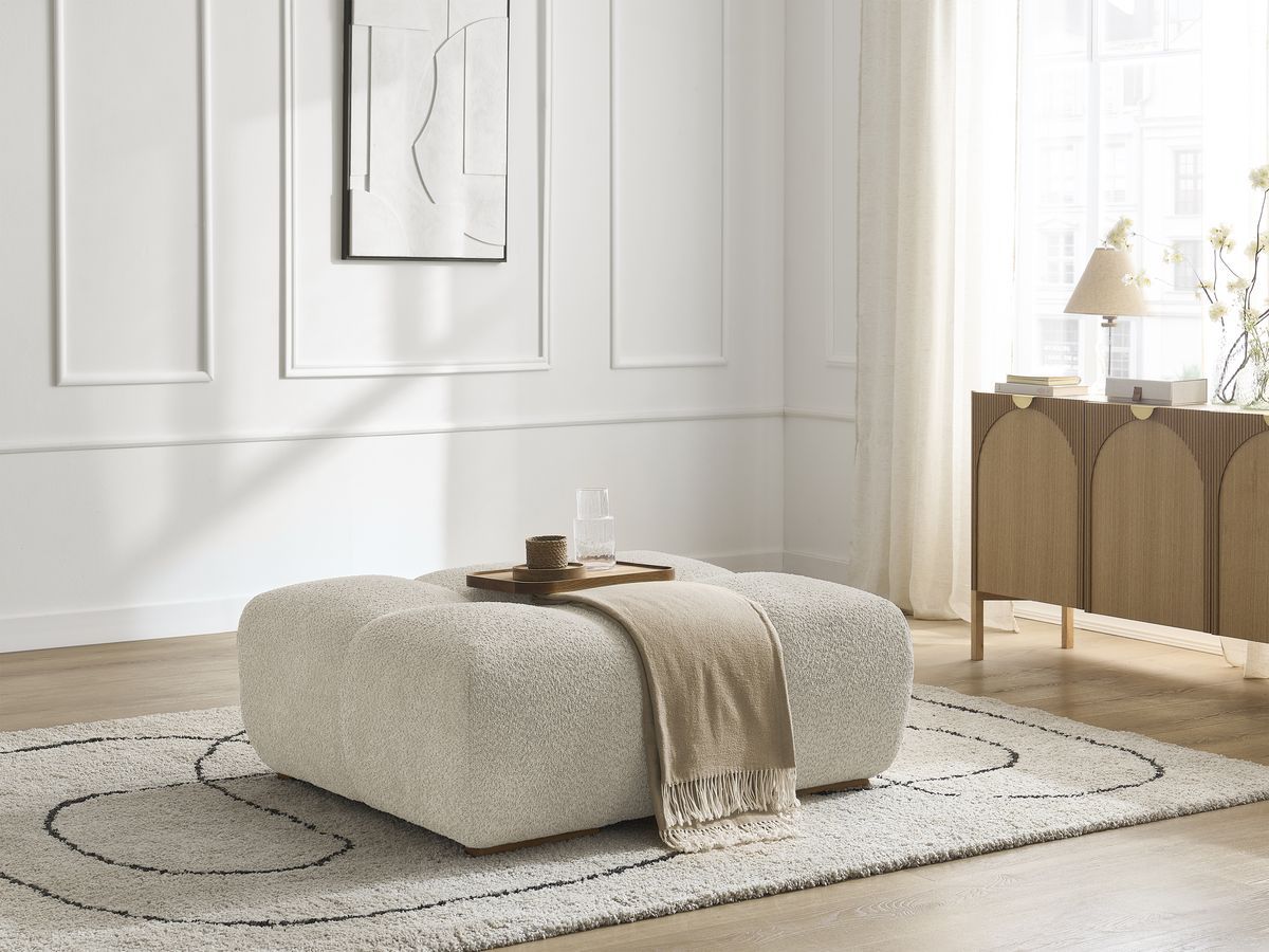 Bobochic Anakin Pouf Bouclé-Stoff Beige
