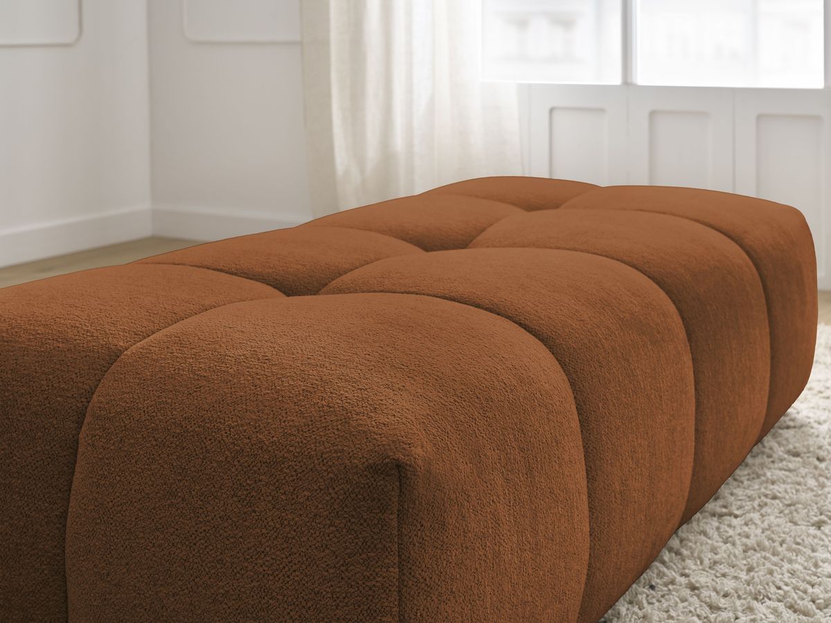 Bobochic Everest Pouf 140 × 70 cm Melange-Stoff Orange