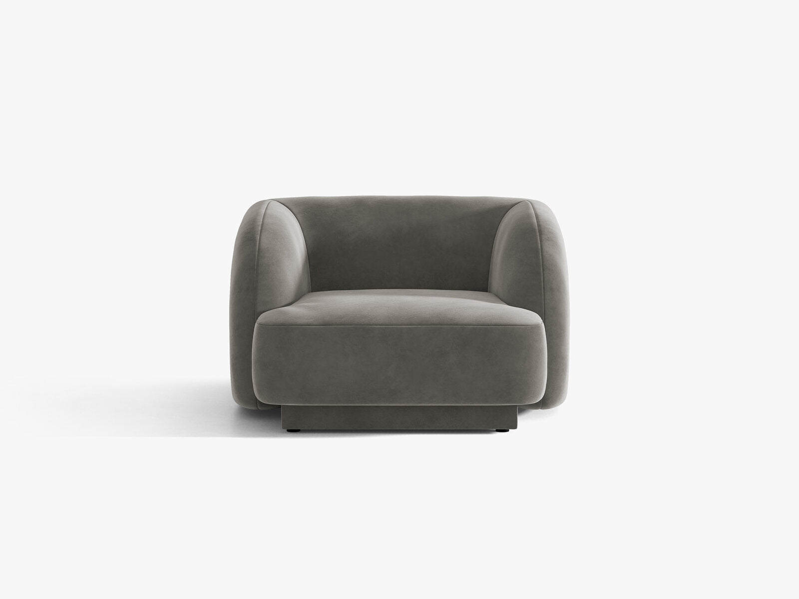 Micadoni Sessel Miley 1-Sitzer Samt Bluvel Hellgrau