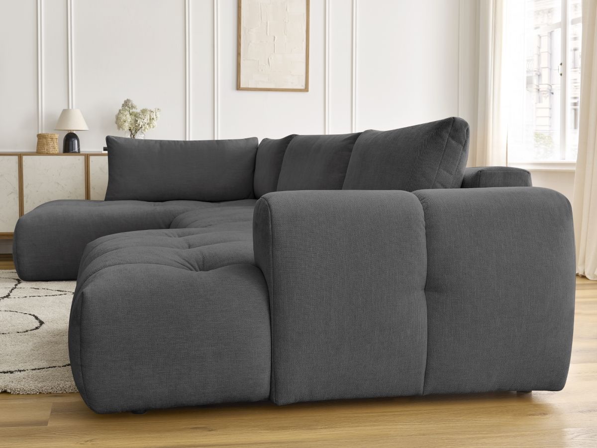 Bobochic Fuji Wohnlandschaft Stoff Dunkelgrau Ecke rechts