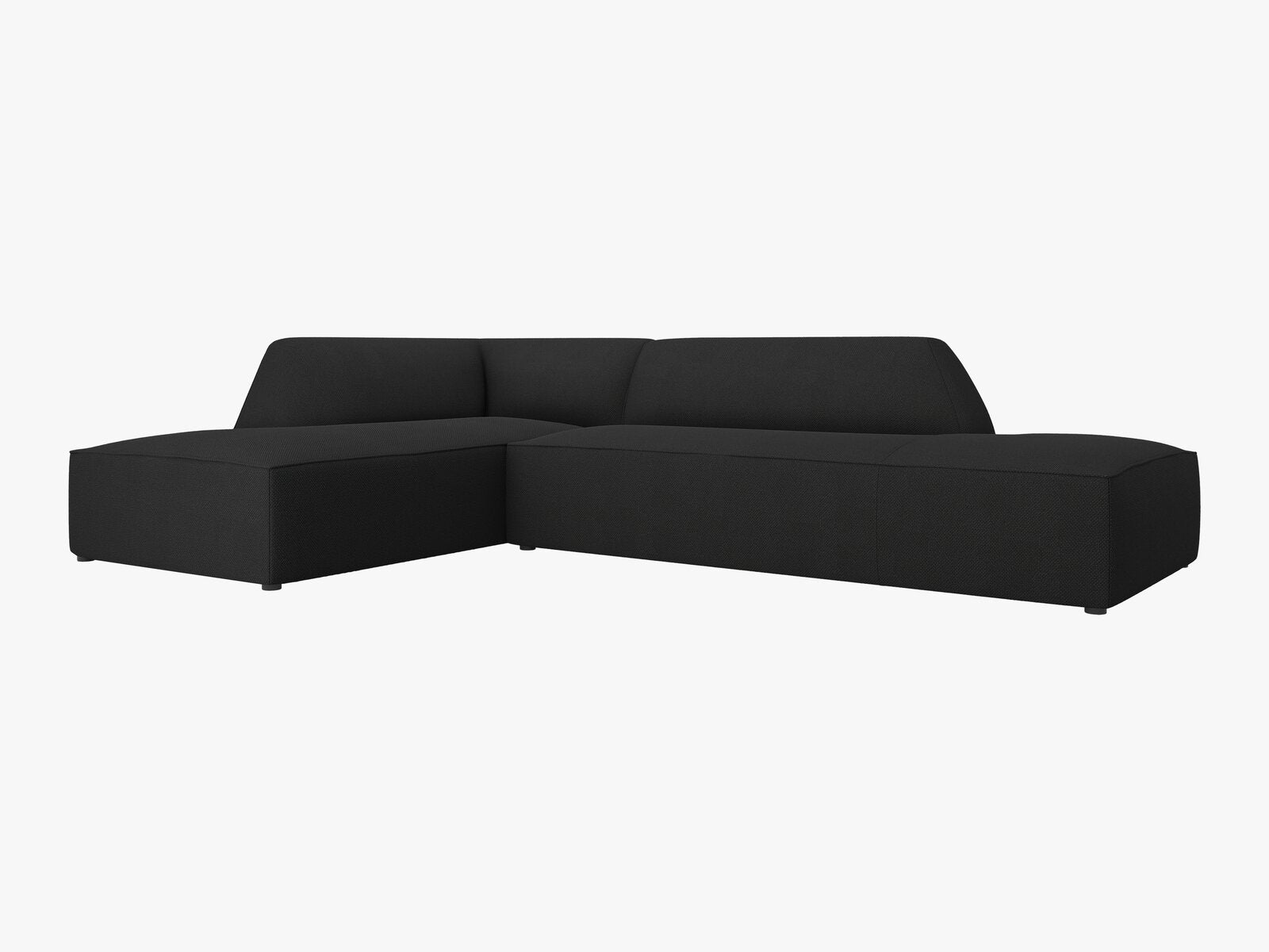 Micadoni Ecksofa Ruby 4-Sitzer Links Strukturierter Stoff Ottawa Schwarz