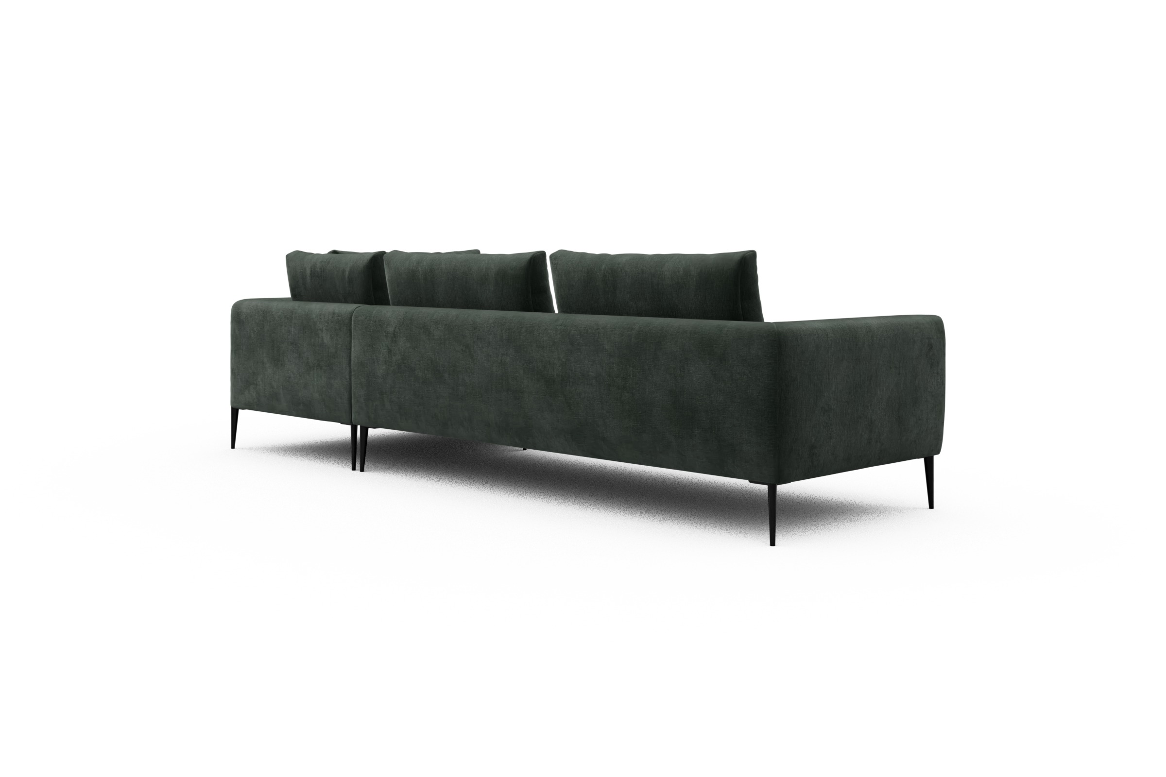 Ecksofa Paul Relax-Ecke links mit 3-Sitzer Smooth-Laurel-Green