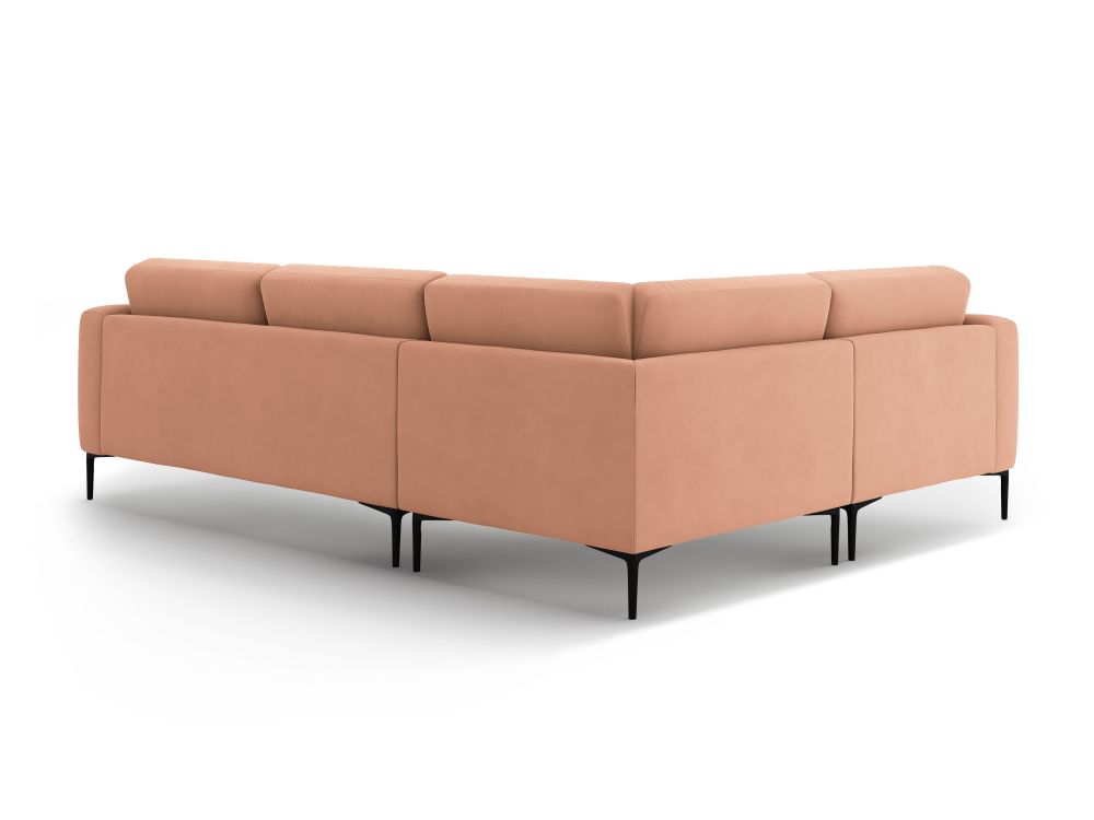 Cosmopolitan Design Ecksofa Lazio 4-Sitzer Samt Salvador Rosa Links