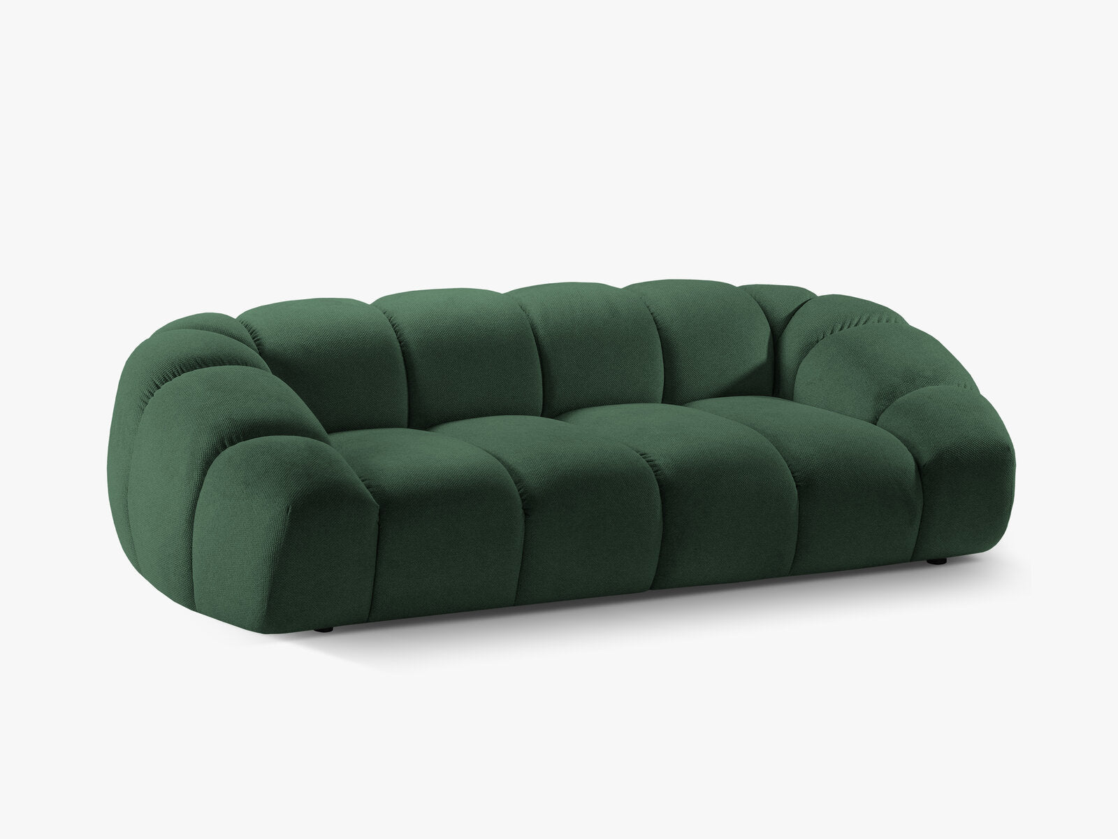 Micadoni Sofa Diana 3-Sitzer Strukturierter Samt Bubble Grün