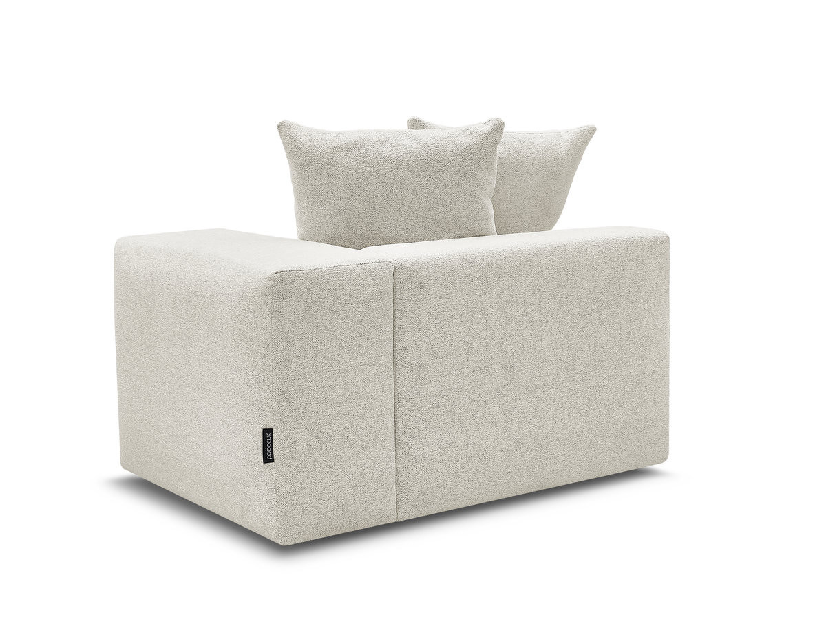 Bobochic Voltaire Sofamodul 1-Sitzer 130 × 100 cm Melange-Stoff Weiß Ecke rechts