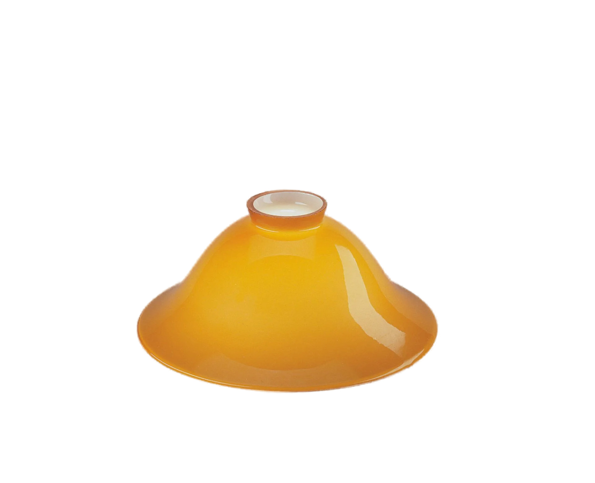 Berliner Messinglampen Glasschirm Nr. 22 Glockenform, Cognac