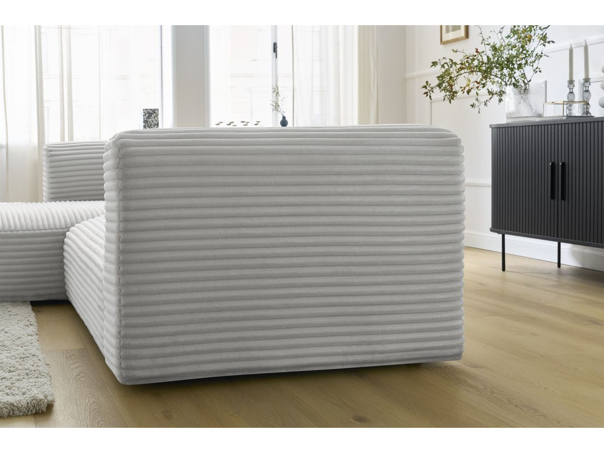 Bobochic Harry Ecksofa Breitcord weich Hellgrau Ecke links