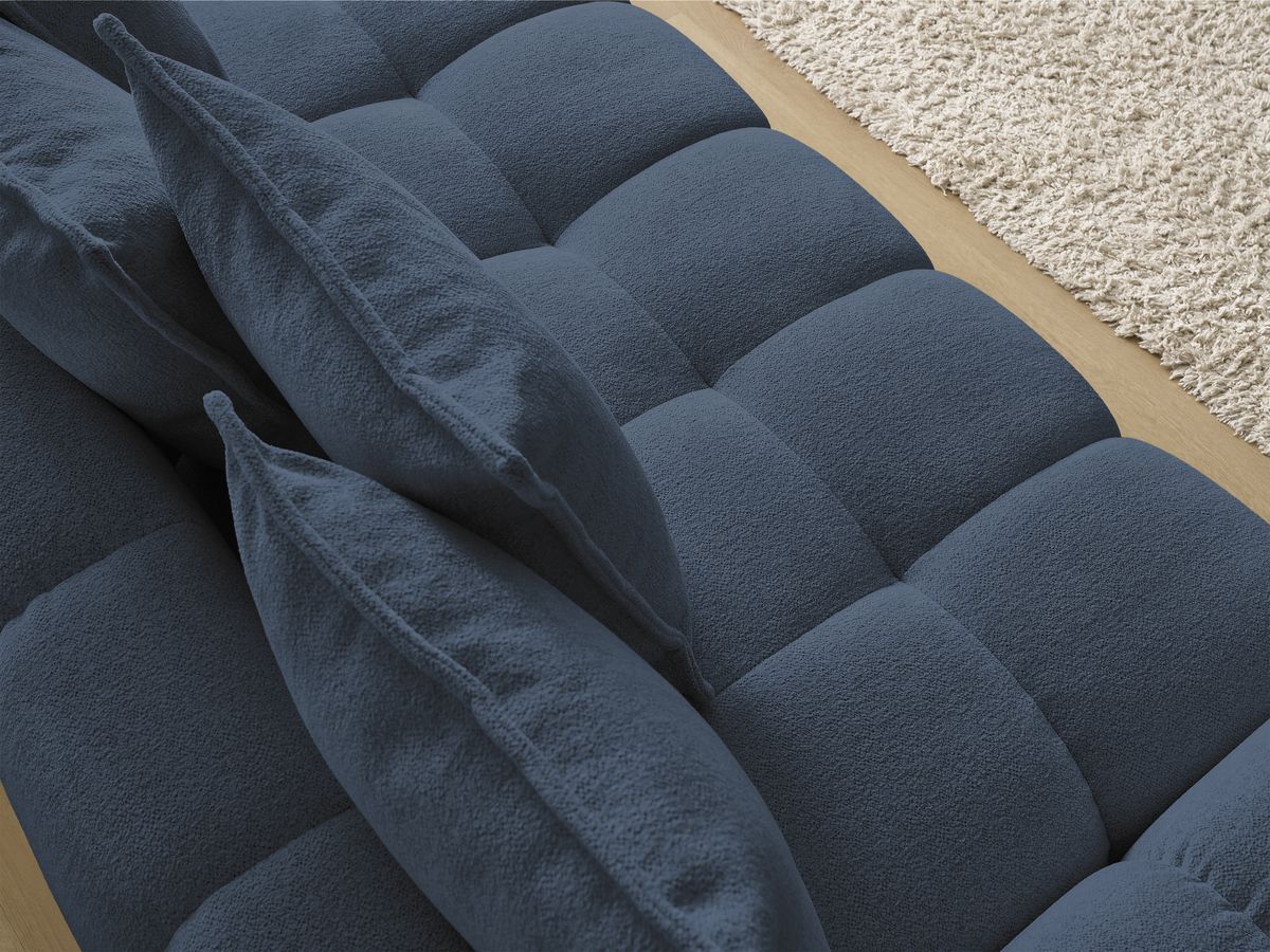 Bobochic Everest Sofa 3-Sitzer, 5 Kissen Melange-Stoff Dunkelblau