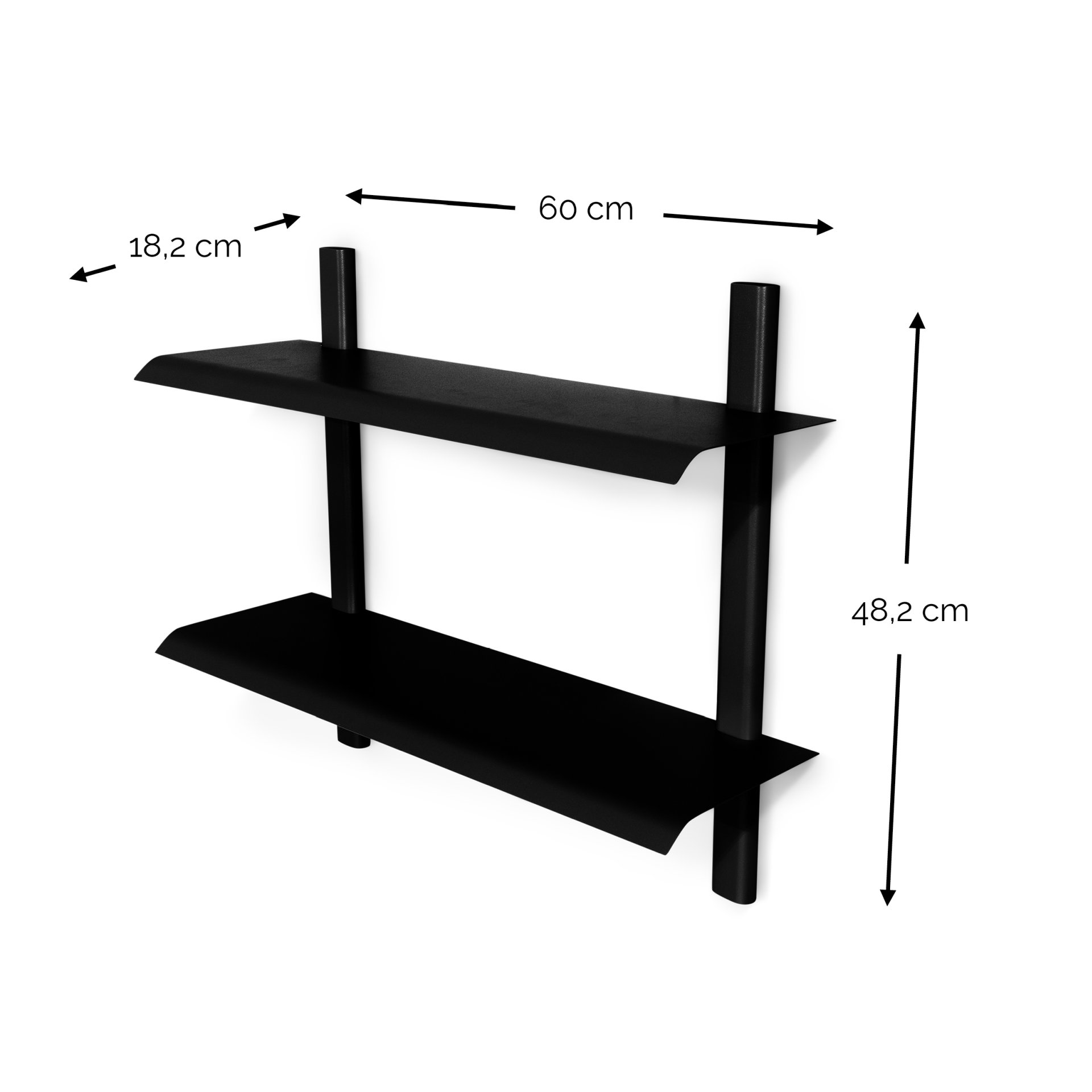 Spinder Design Wandregal Hola 3 Schwarz