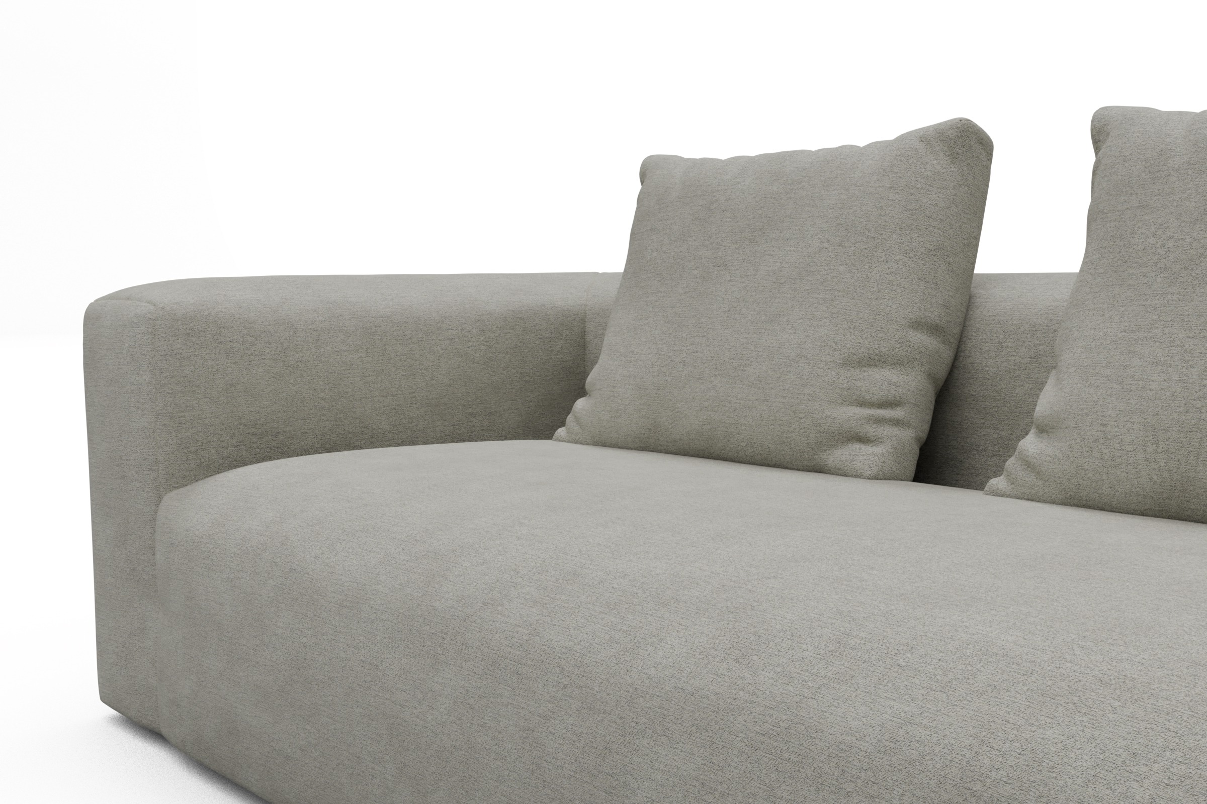 Ecksofa Fred Chaiselongue rechts mit 2,5-Sitzer Carreno-Moon-Stone-White