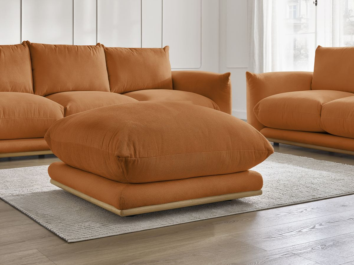 Bobochic Ernest Sofa 6-Sitzer mit Pouf Stoff Orange